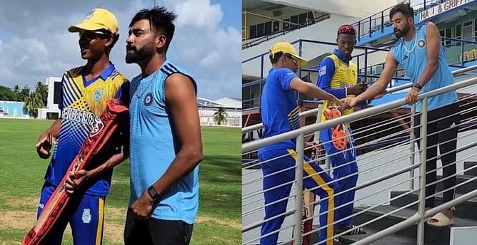 [Watch] Team India obliges net bowlers with pictures, bats, shoes ahead of Test series vs WI