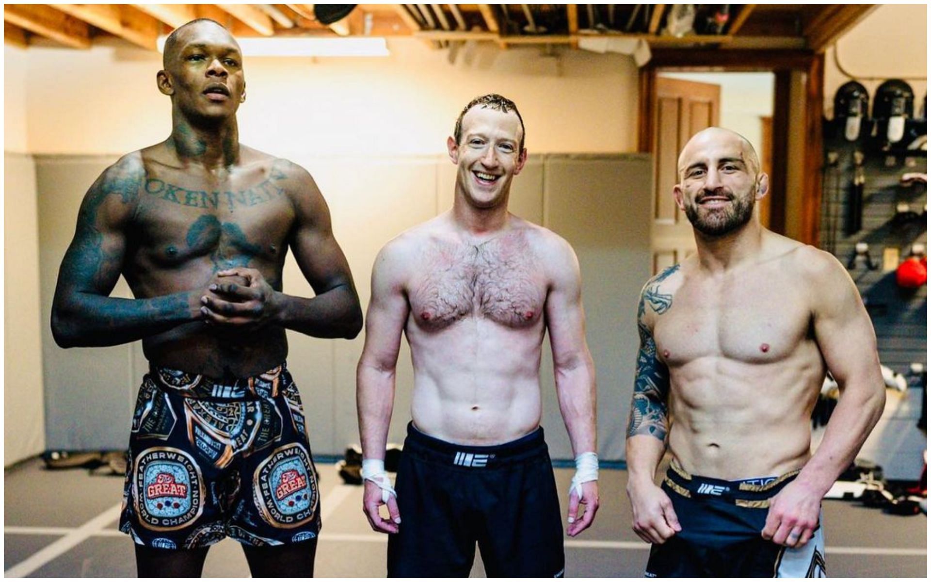 Mark Zuckerberg training with UFC champions Israel Adesanya and Alexander Volkanovski