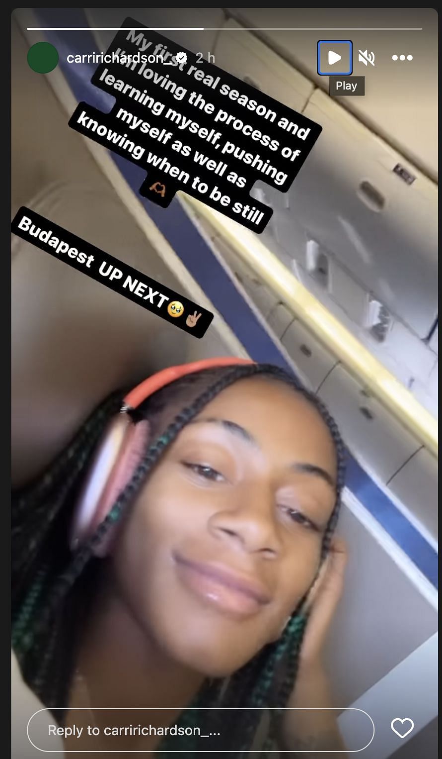 Sha&#039;Carri Richardson posted a story on her Instagram