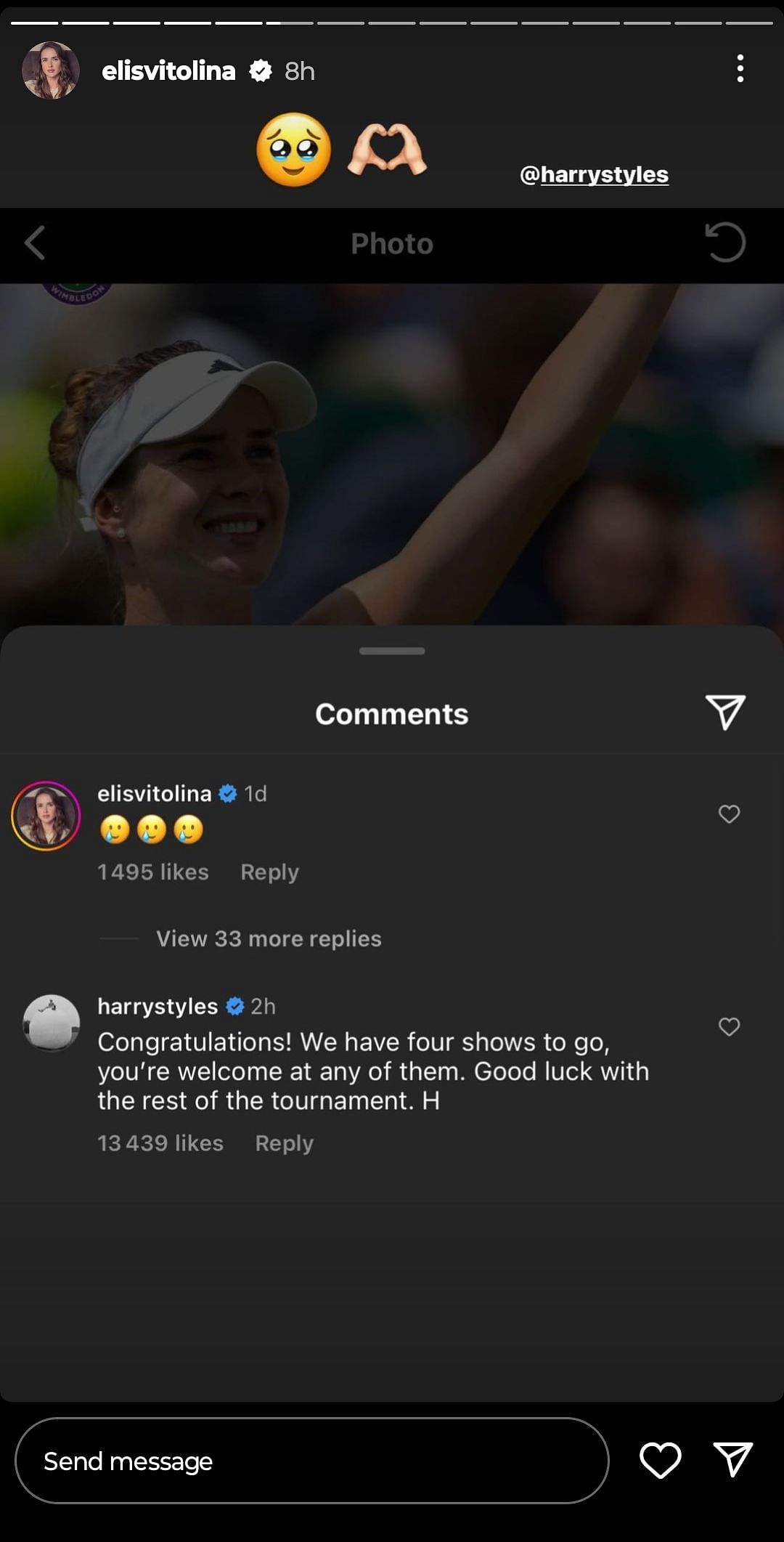 Svitolina on Instagram