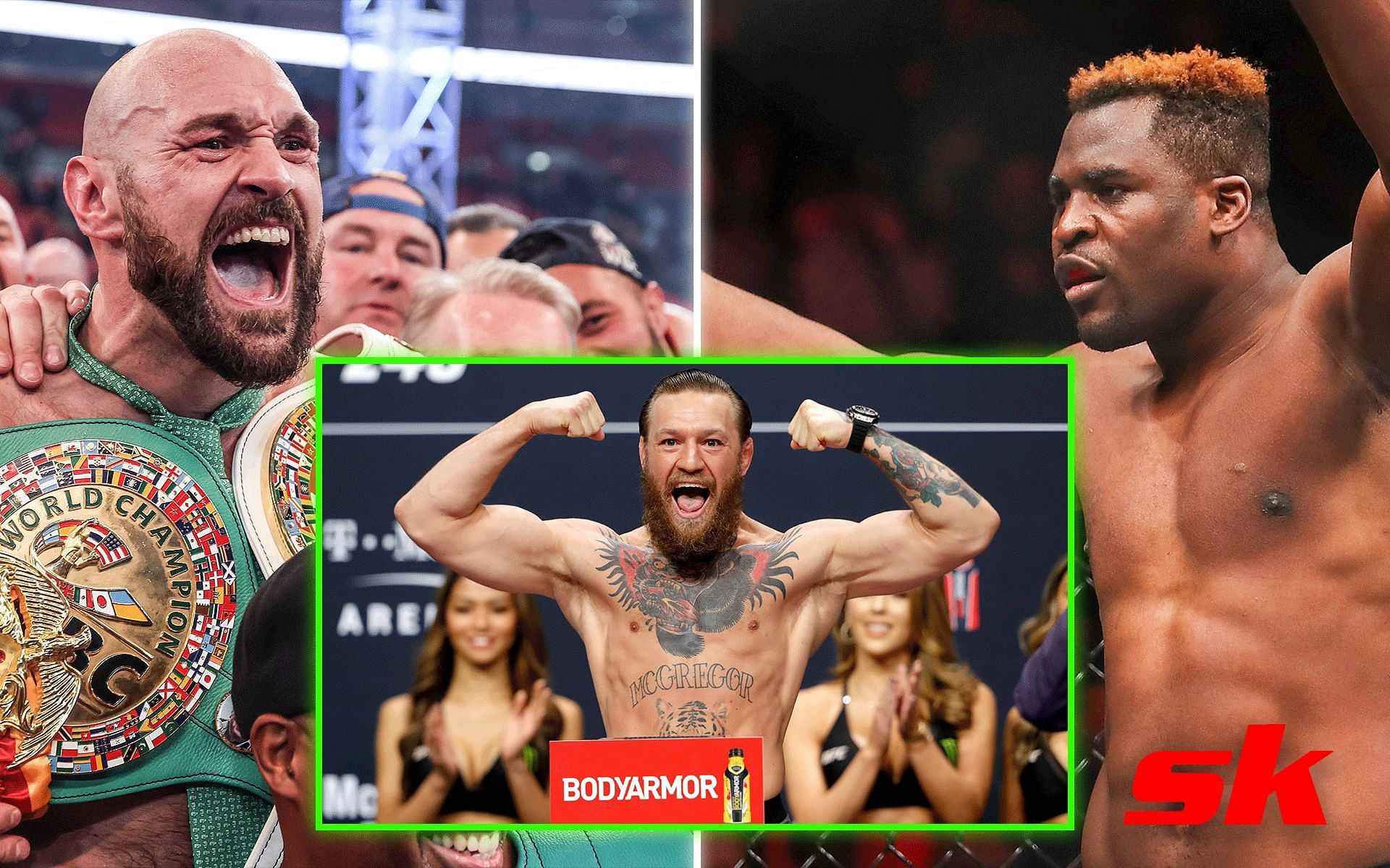 Tyson Fury, Conor McGregor and Francis Ngannou [Image credits: Getty Images]