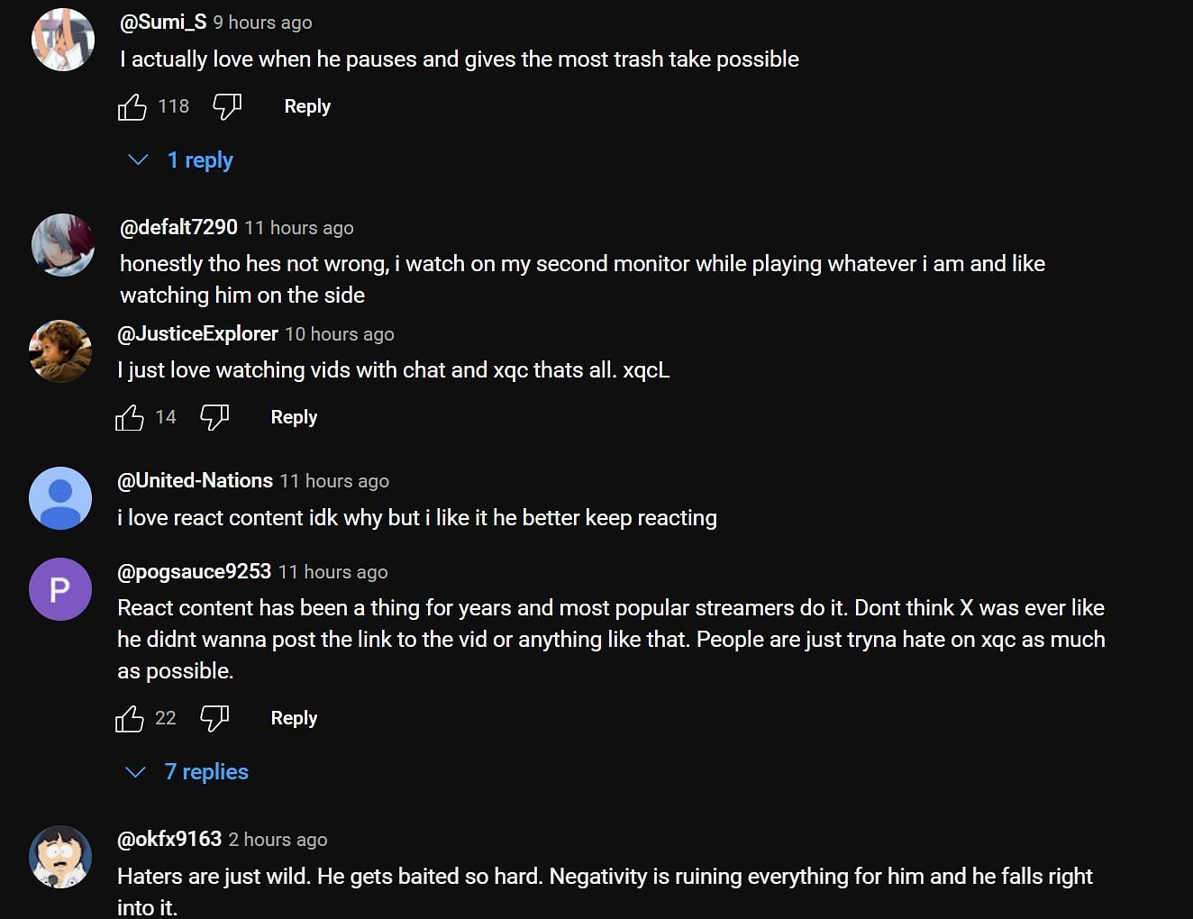 Fans opine on the topic (Image via xQc Clips/YouTube)