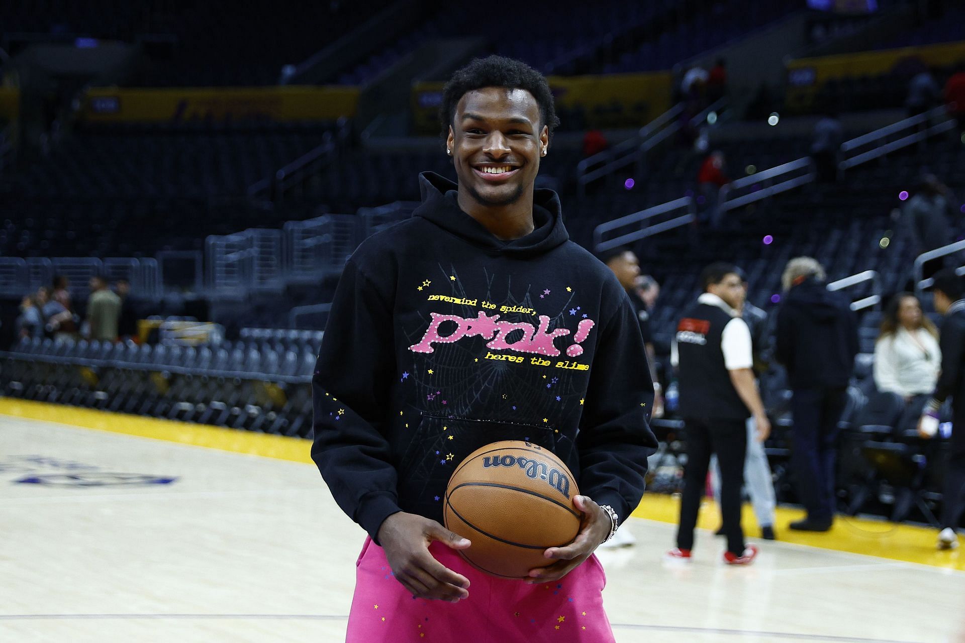 Bronny James before a LA Lakers game.