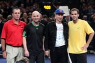 Pete Sampras and Andre Agassi with John McEnroe and Ivan Lendl