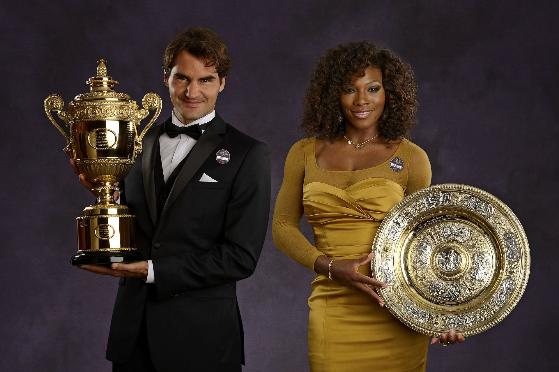 Roger Federer (L) and Serena Williams (R) in 2012.