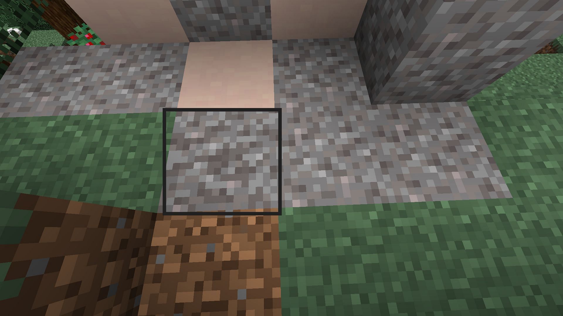Suspicious gravel blocks will have darker pixels right at the center in Minecraft (Image via Mojang)