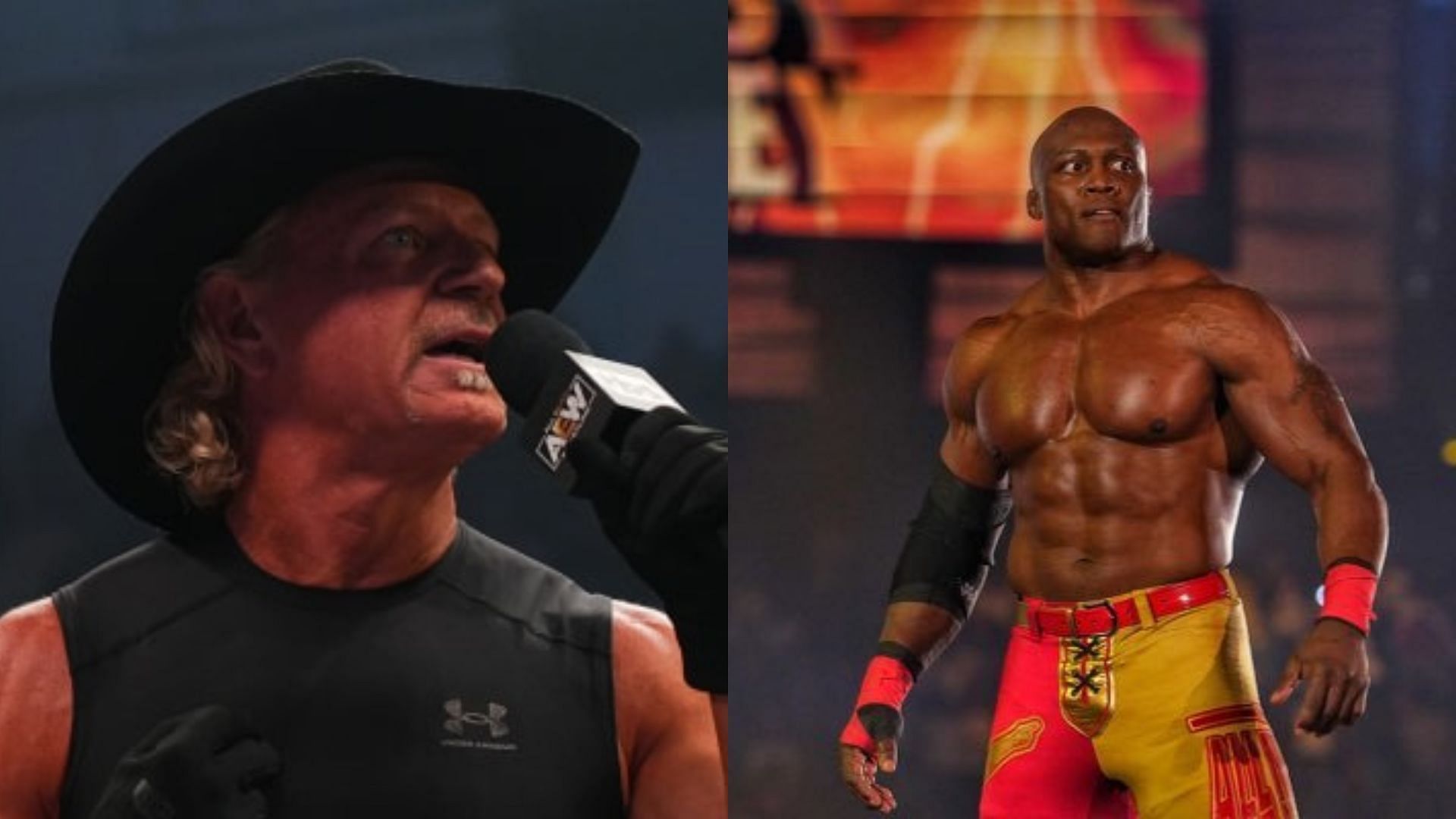 Jeff Jarrett (left) and Bobby Lashley (right).