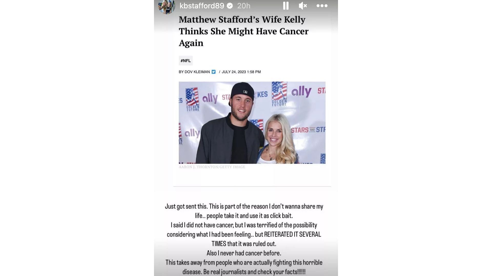 Image Credit: Kelly Stafford&#039;s Instagram