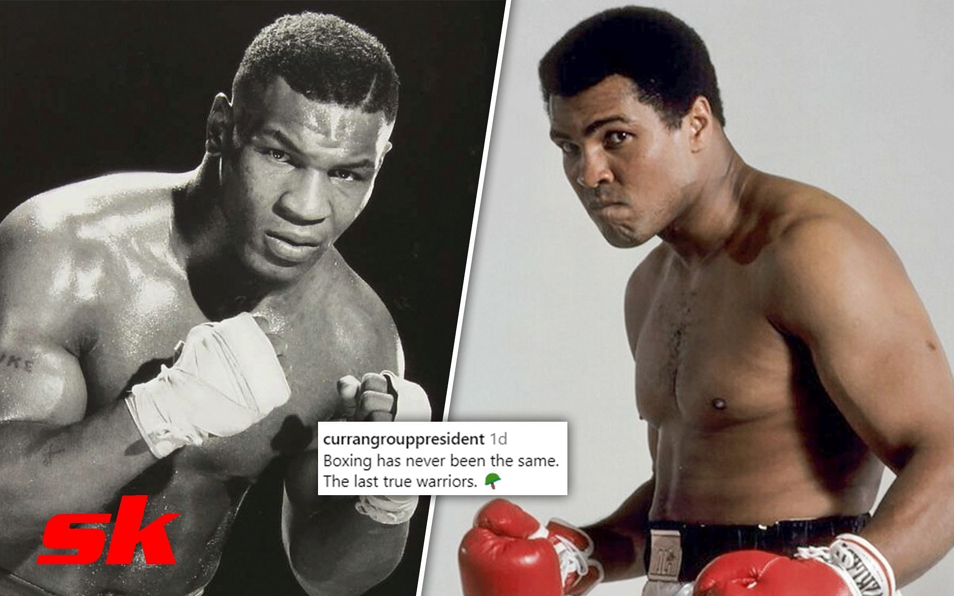 Mike Tyson (Left) and Muhammad Ali (Right) [Images via: @muhammadali on Instagram and @jeremiahscholl on Twitter]