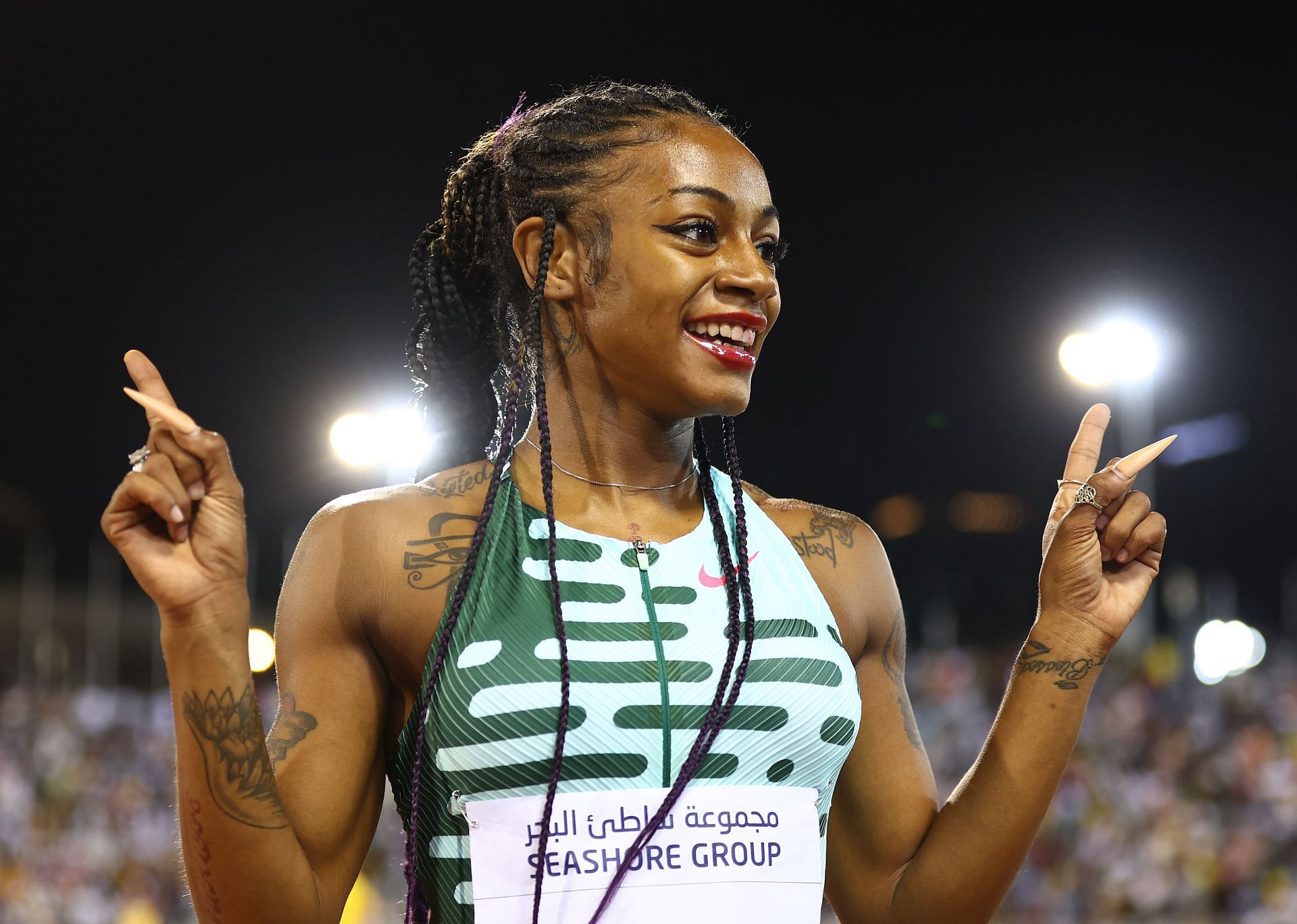 Sha&#039;Carri Richardson at the Doha Diamond League.