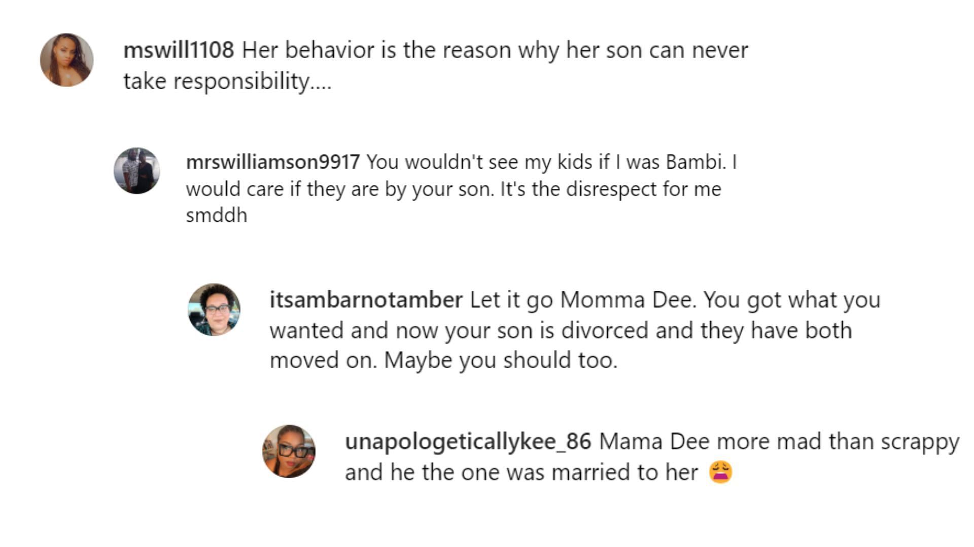 Fans slam Momma D&#039; for shading Bambi (Image via @tharealmommadee/Instagram)