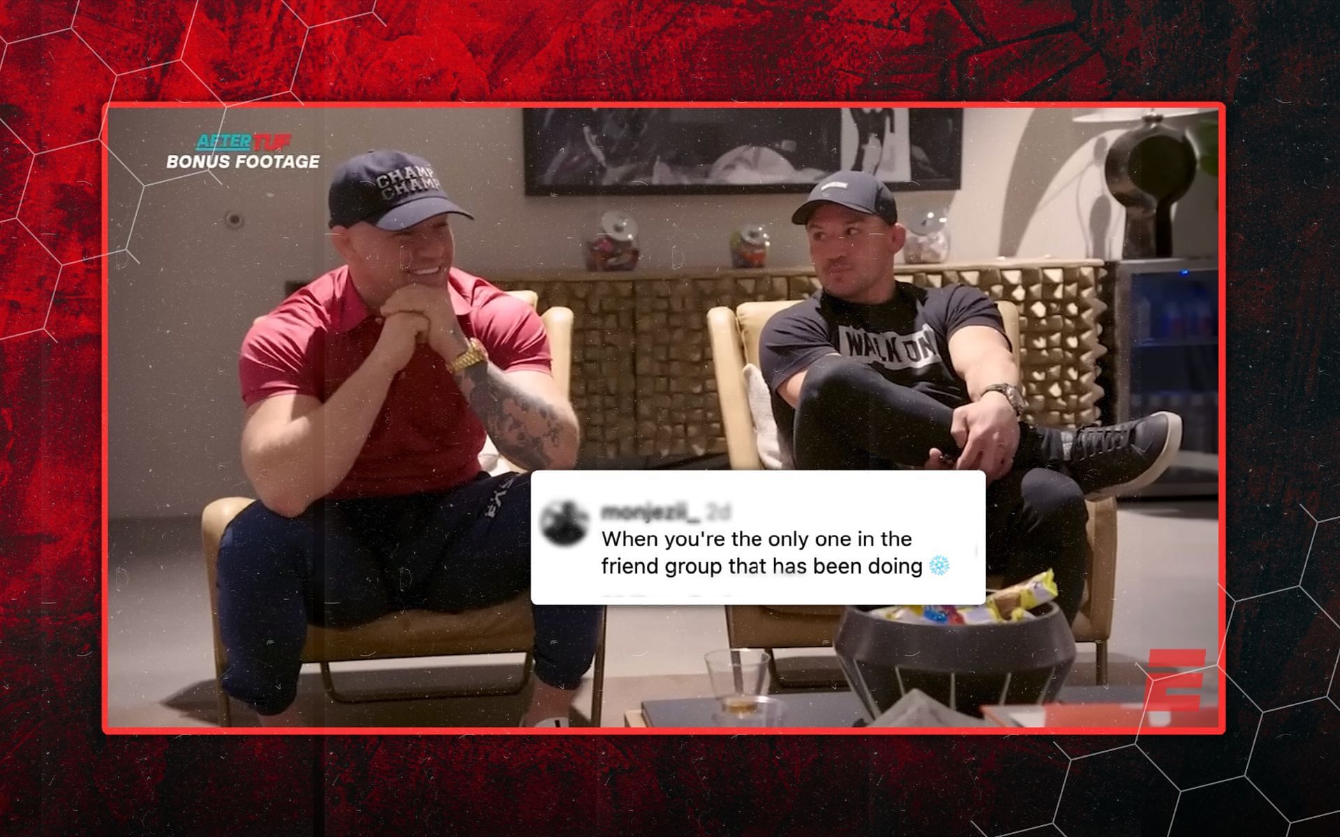 Conor McGregor and Michael Chandler discusses the teams dynamics with Dana White.  [Image credits: ESPNMMA on YouTube]