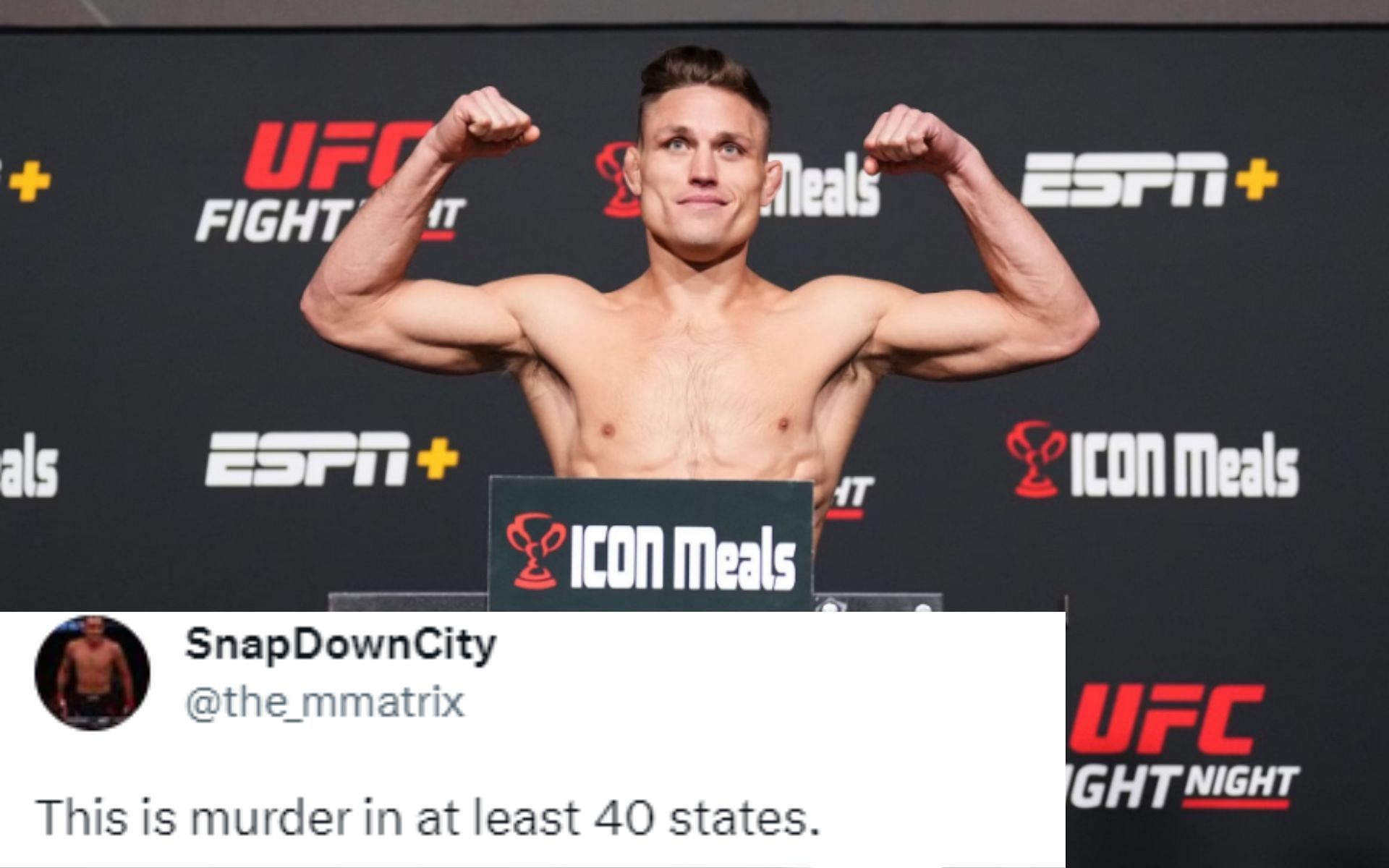 Drew Dober posing on the scale 