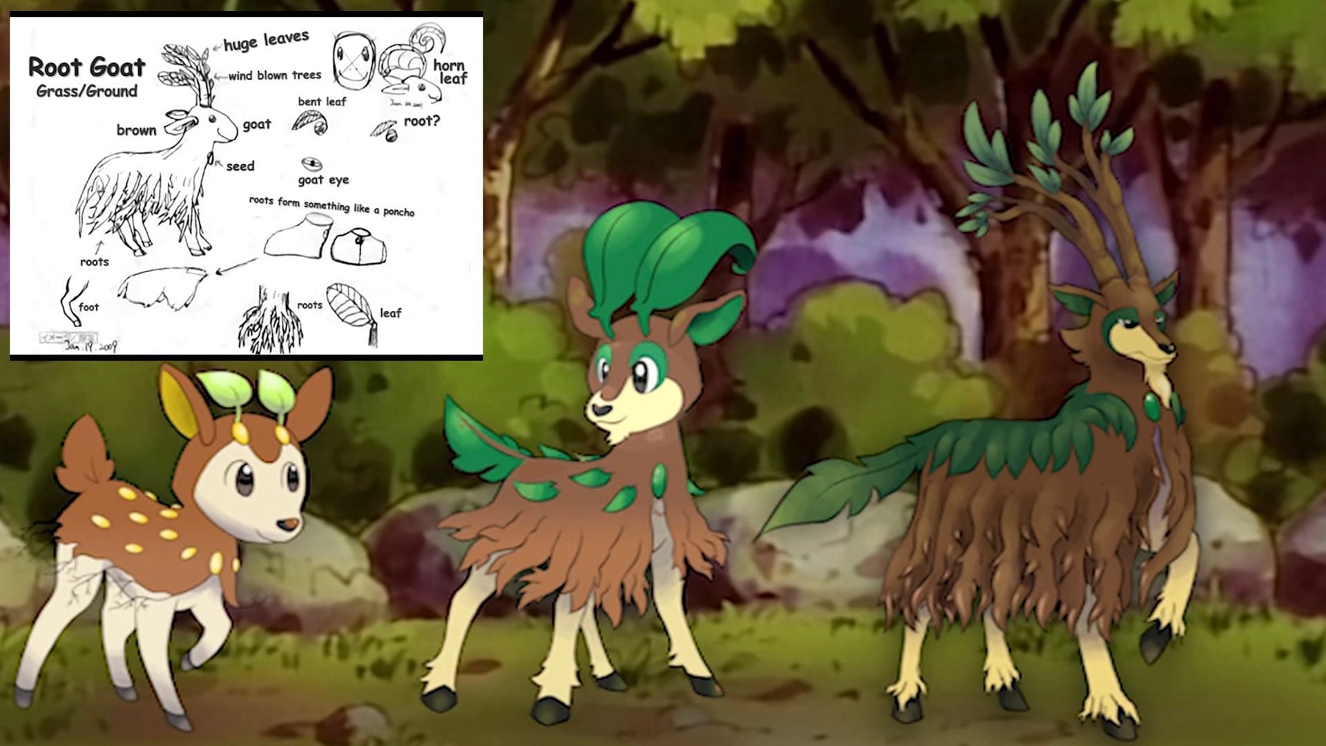 Original inspiration of the Sawsbuck line (Image via Dr. Lava&#039;s Lost Pokemon)