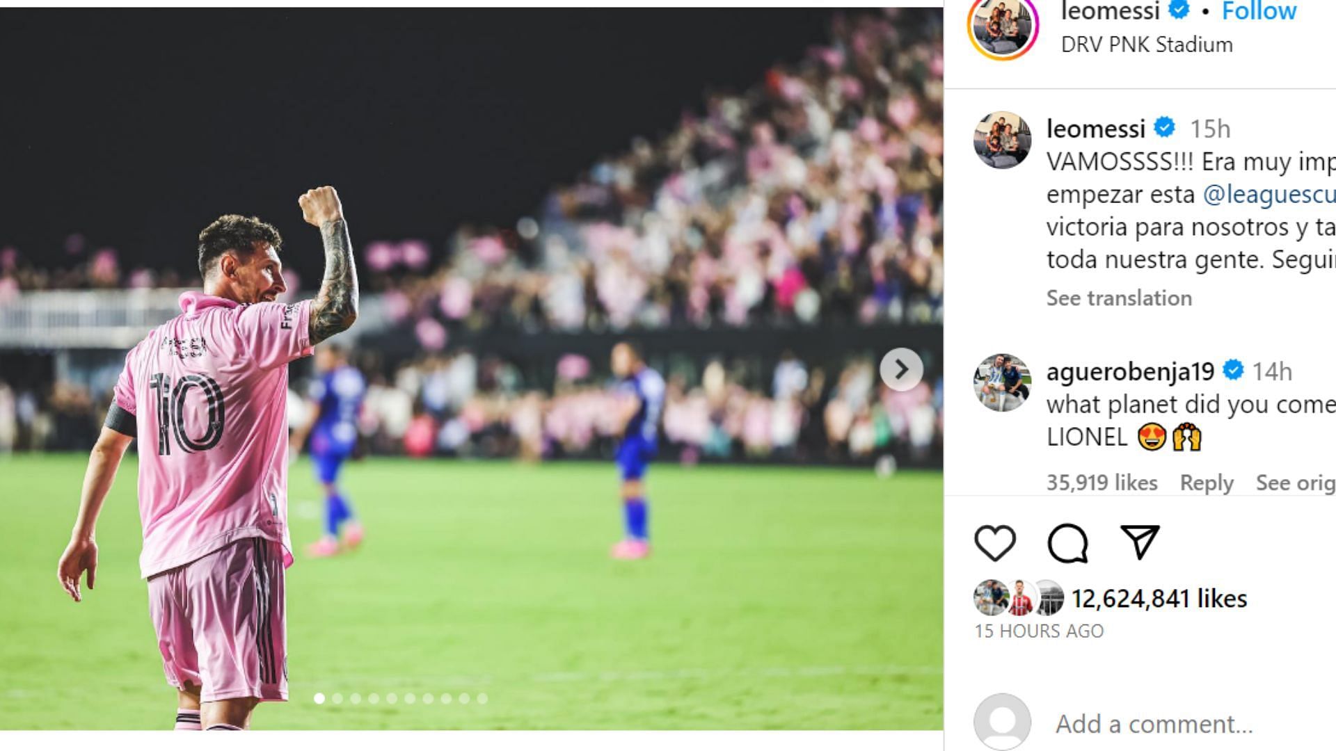 Sergio Aguero&#039;s son commented under Lionel Messi&#039;s post