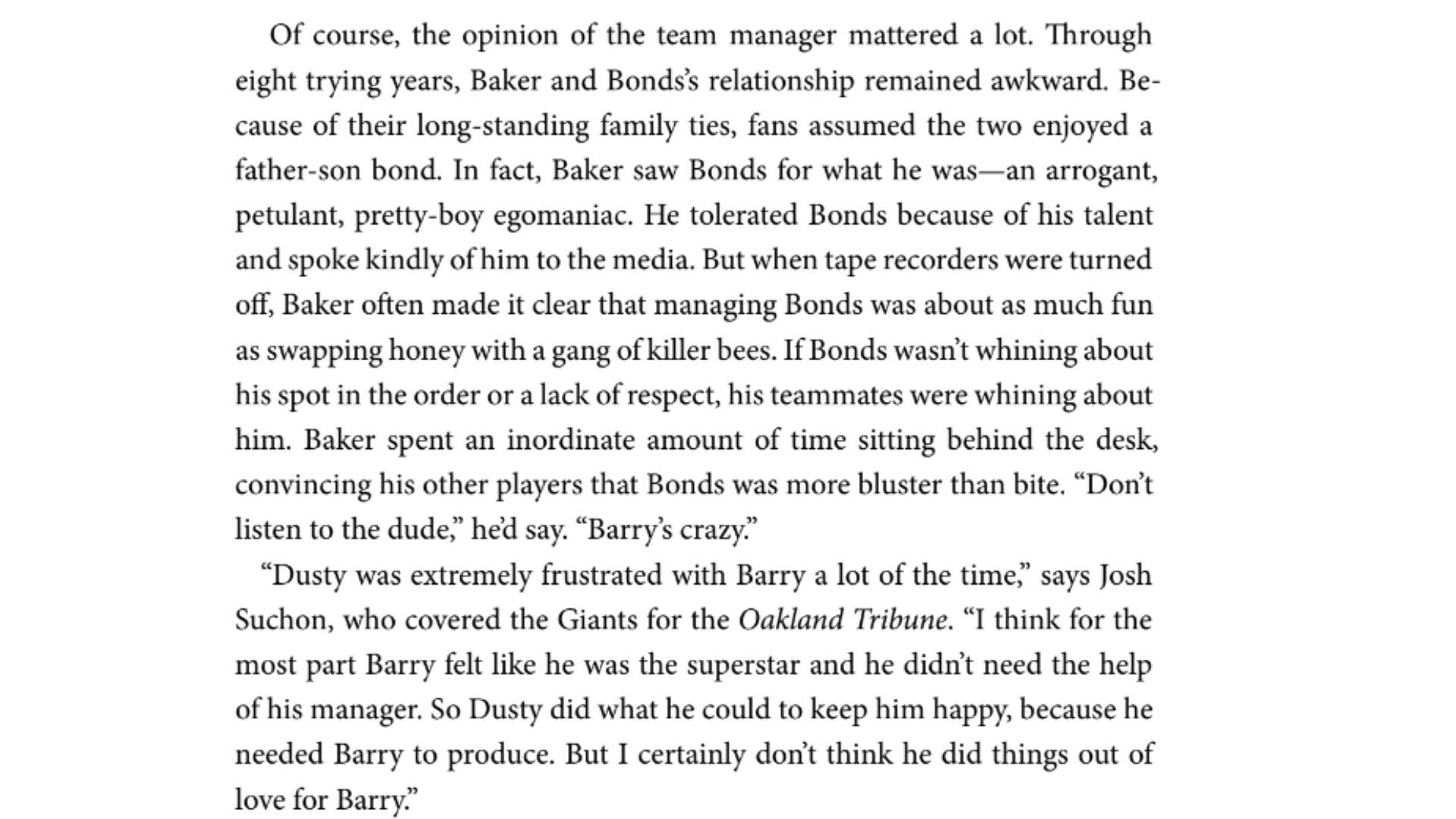 An excerpt from the 2006 book, &quot;Love Me, Hate Me: Barry Bonds and the making of an Antihero.&quot;
