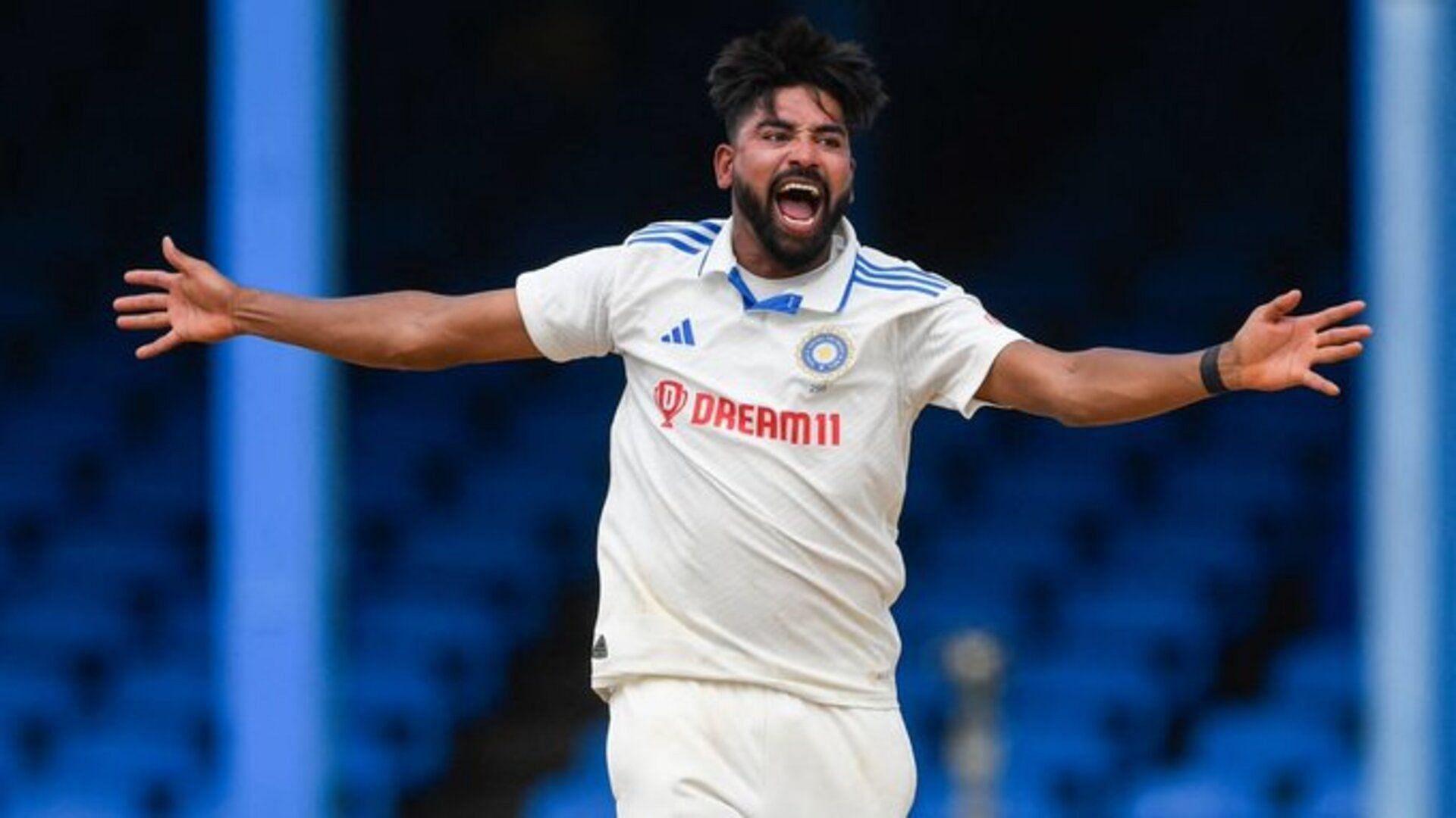 Mohammed Siraj in action against West Indies (P.C.:Twitter)