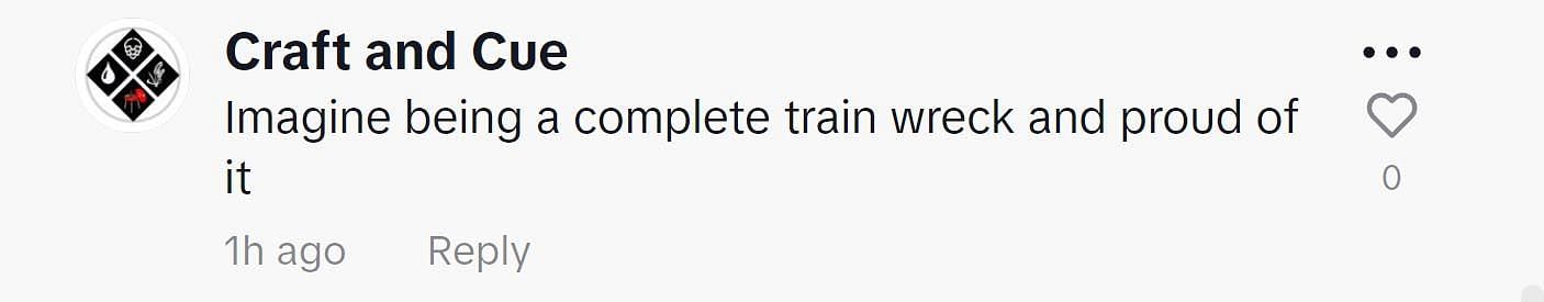 A comment reacting to the news (Image via TikTok/ @Craft and Cue)