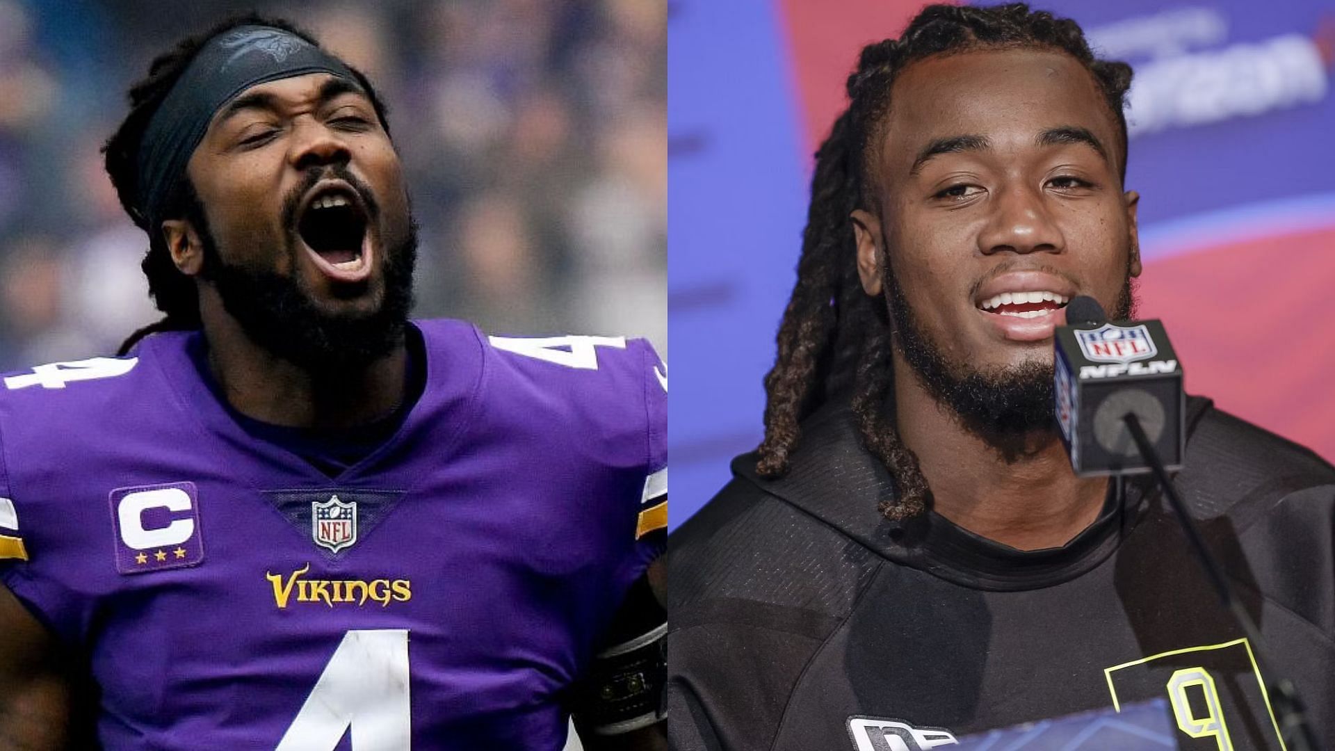 Dalvin Cook (left) is reluctant to join his brother, James Cook (right), with the Buffalo Bills despite the opening in their running back depth chart.