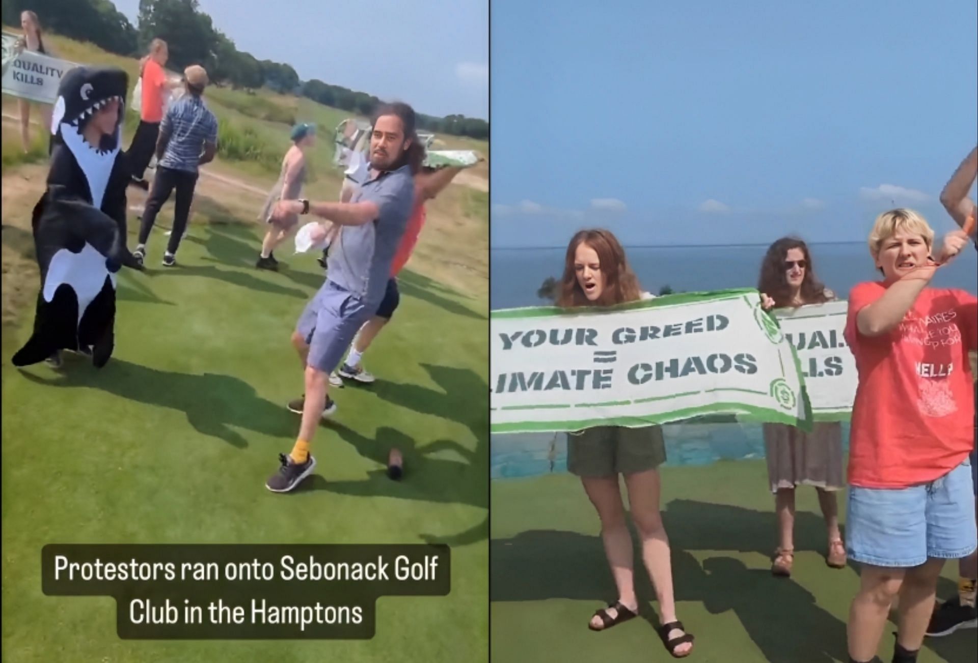 Climate change protestors run into Sebonack Golf Club 