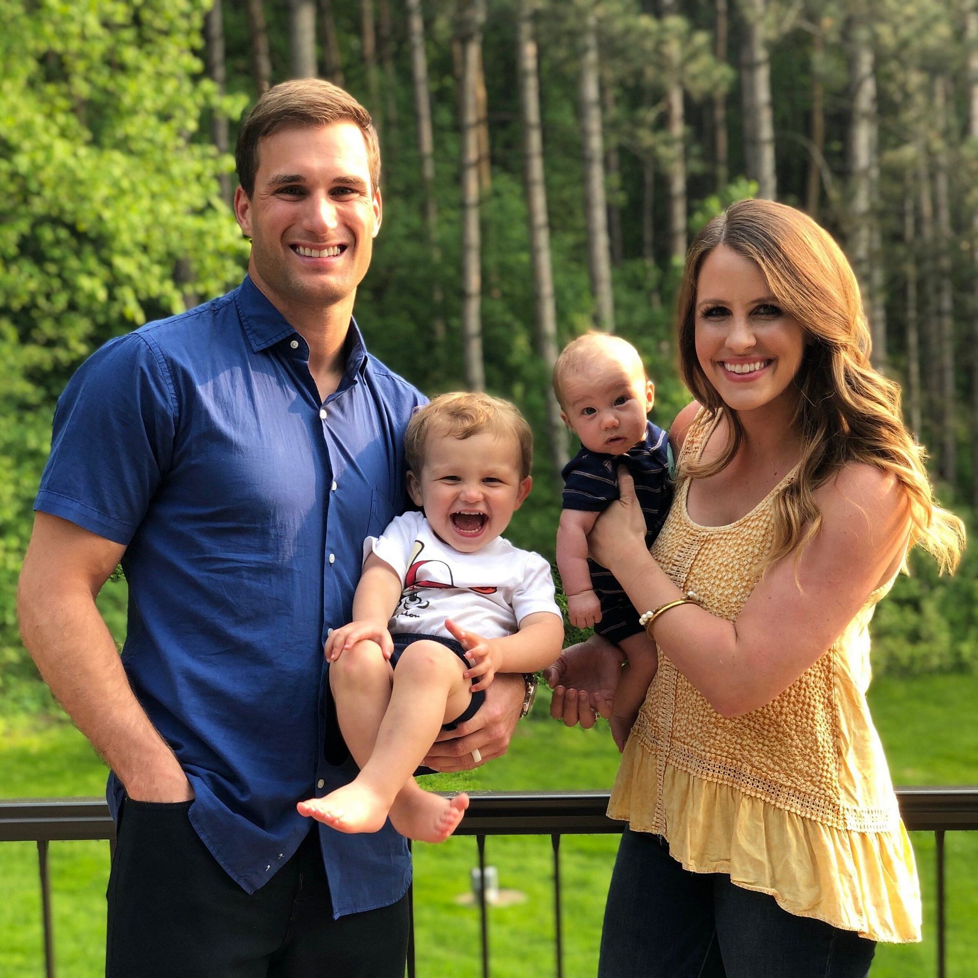Kirk Cousins with his wife and kids