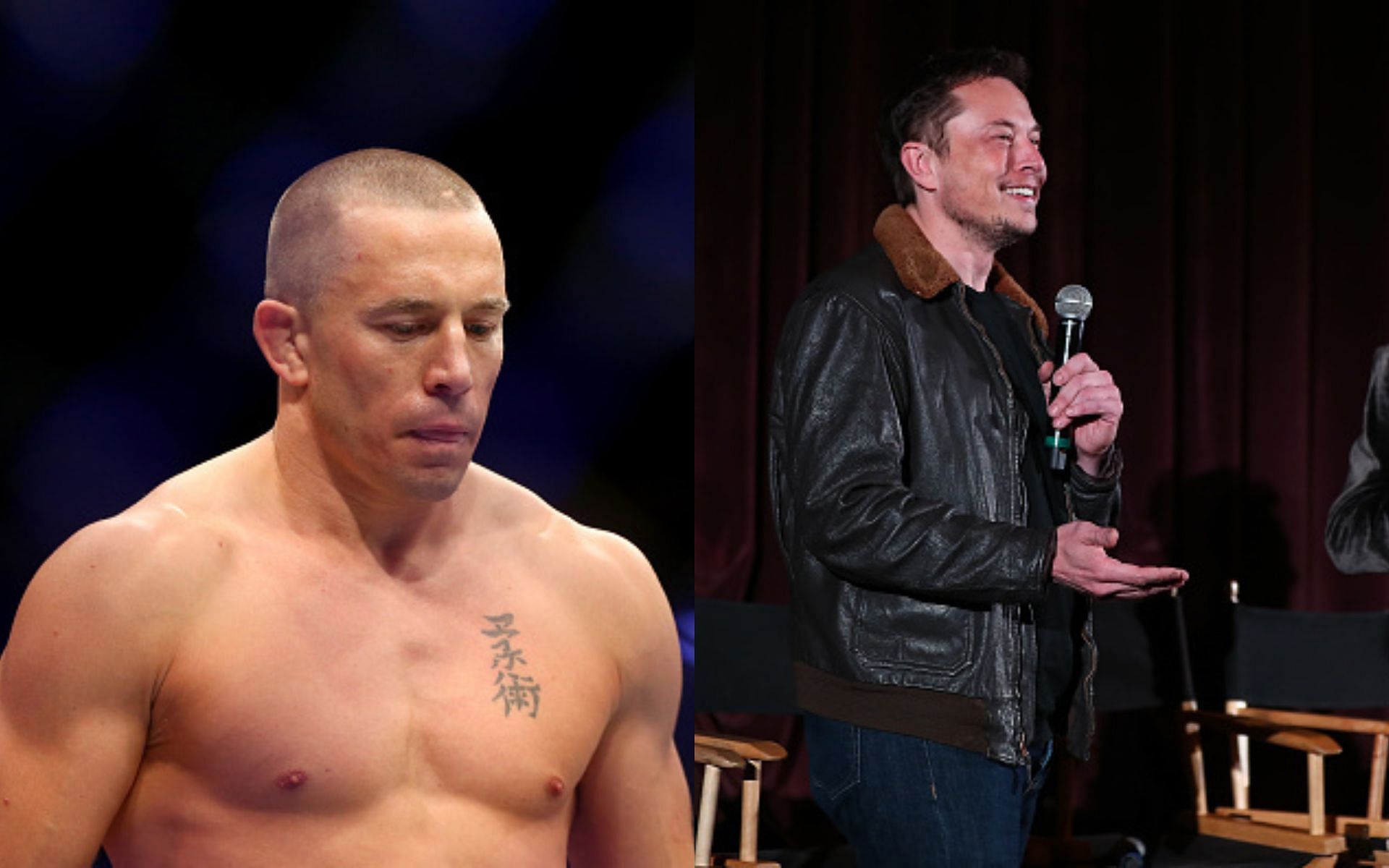 Georges St-Pierre (left); Elon Musk (right)