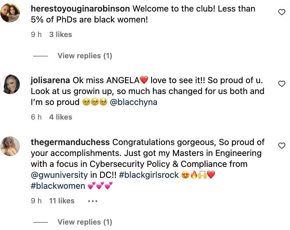 Social media users congratulated the American model for completing her Ph.D (Image via Instagram)