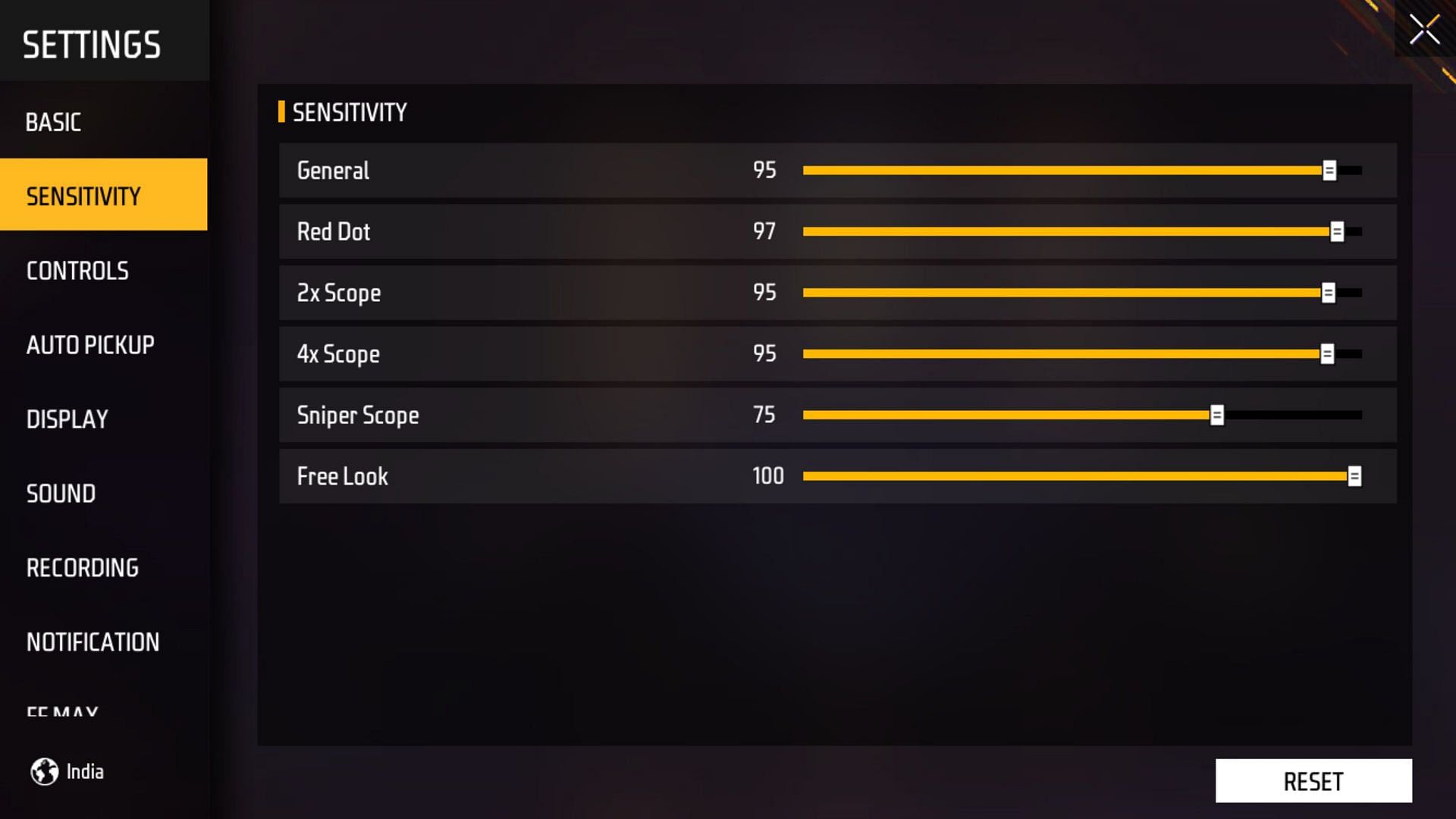 Best sensitivity that you can use in 2023 (Image via Garena)