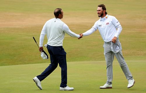 Max Homa and Tiger Woods in The 150th Open Championship 2022 (via Getty Images)