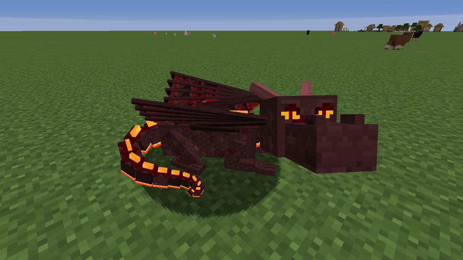 Dragon Mounts is a mod that allows players to hatch dragon eggs and tame them as useful allies (Image via Mojang Studios || 9Minecraft)