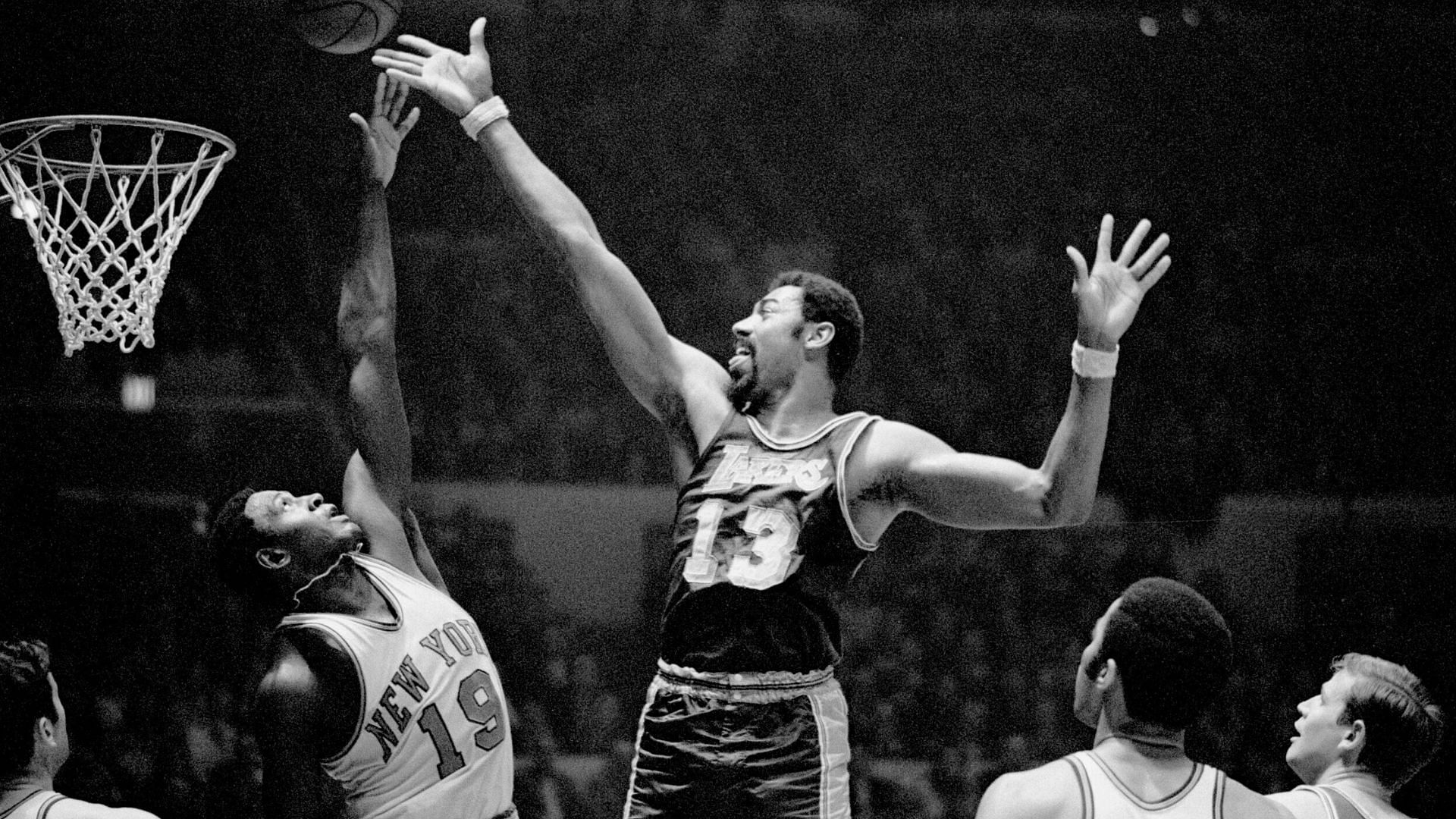 Wilt Chamberlain attempts to score at the time [Source: The Athletic]