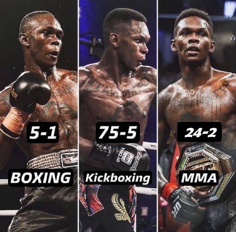 Israel Adesanya's storied combat sports career [Image via @primetimetalktv on Twitter]