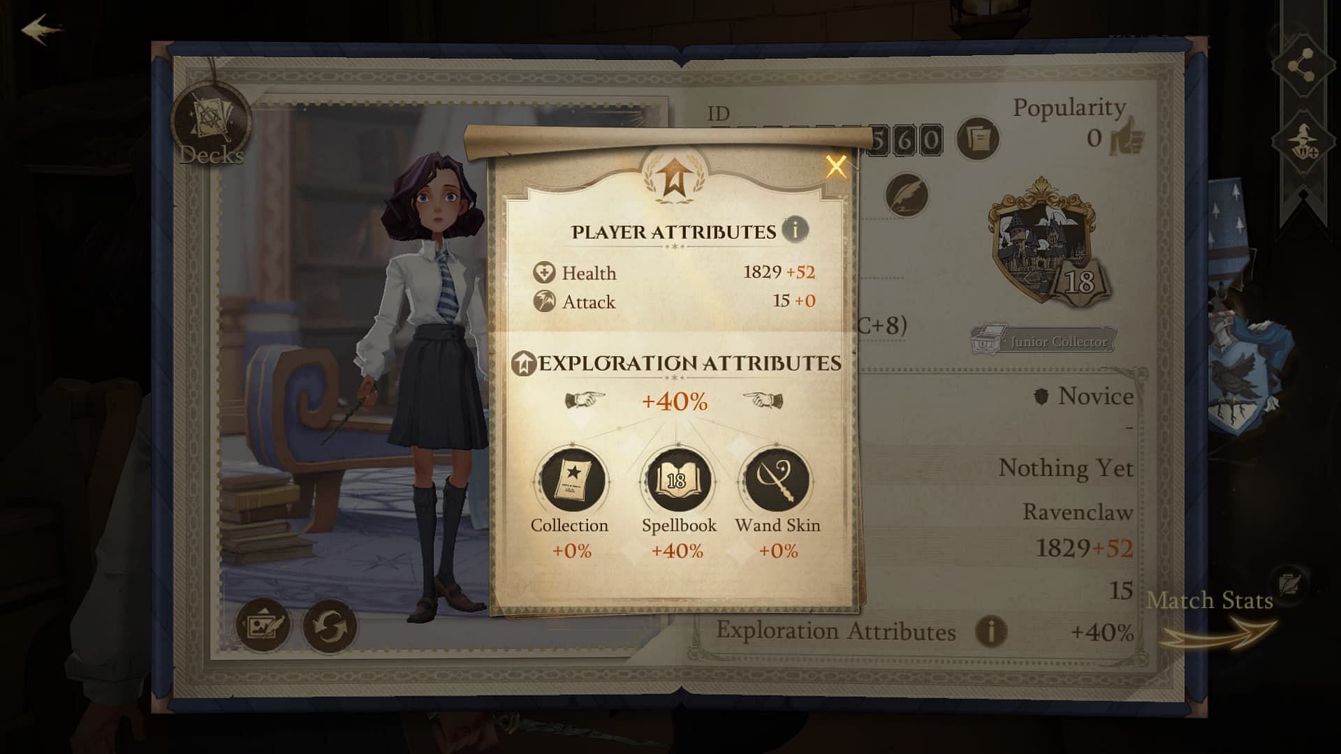 Players need to increase their stats to progress in Harry Potter Magic Awakened (Image via WB Games)