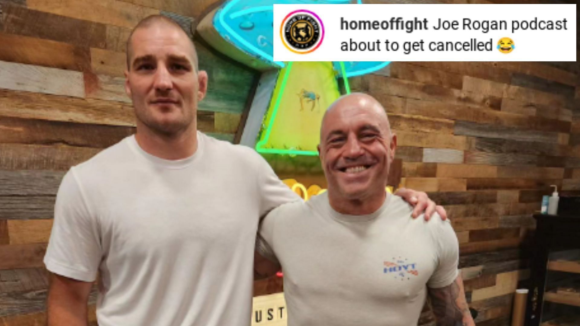 Sean Stickland (left), Joe Rogan (right) [Image courtesy of @strickland_mma on Instagram]