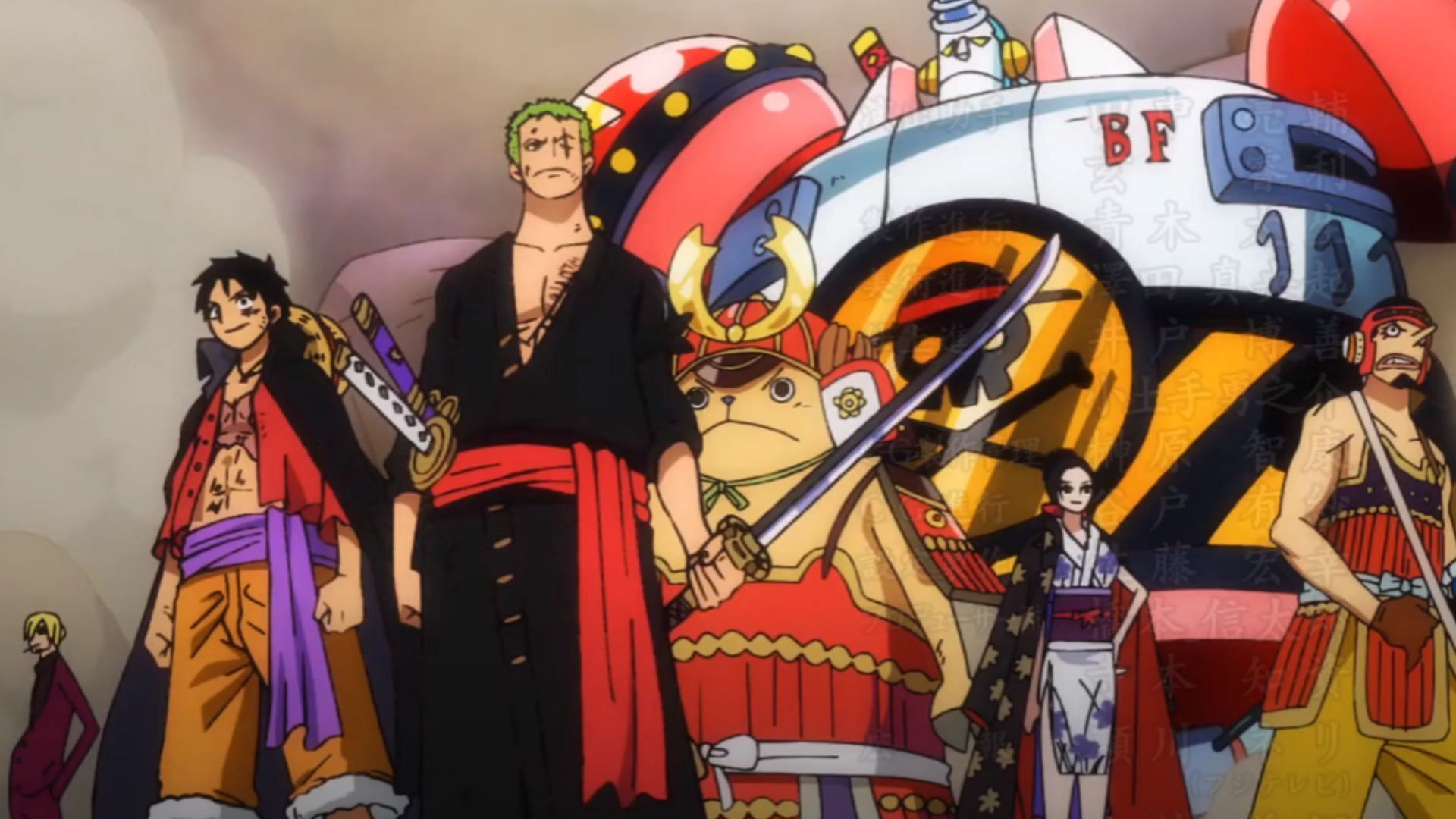 The Straw Hats as seen in the anime (Image via Toei Animation)