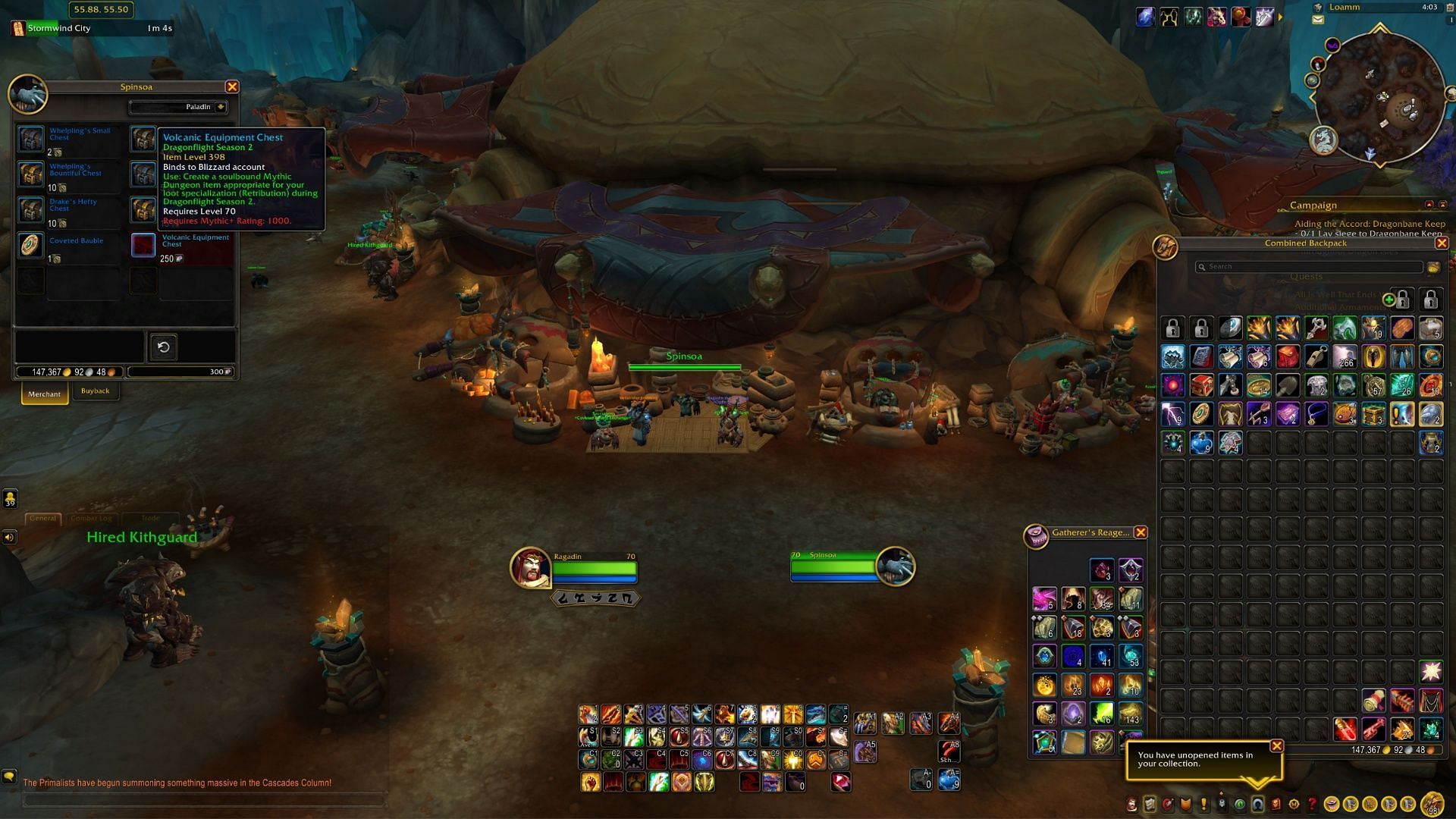 This vendor in Loamm offers the catch-up gear for Mythic+ (Image via Blizzard Entertainment)