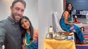 [In Pictures] Glenn Maxwell and Vini Raman have traditional Valaikappu Ceremony and Bangle Ceremony