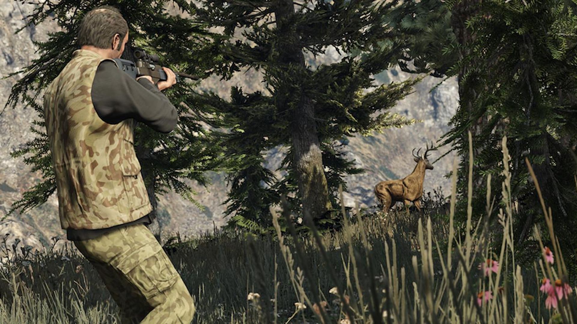 Trevor hunting a deer (Image via Rockstar Games)