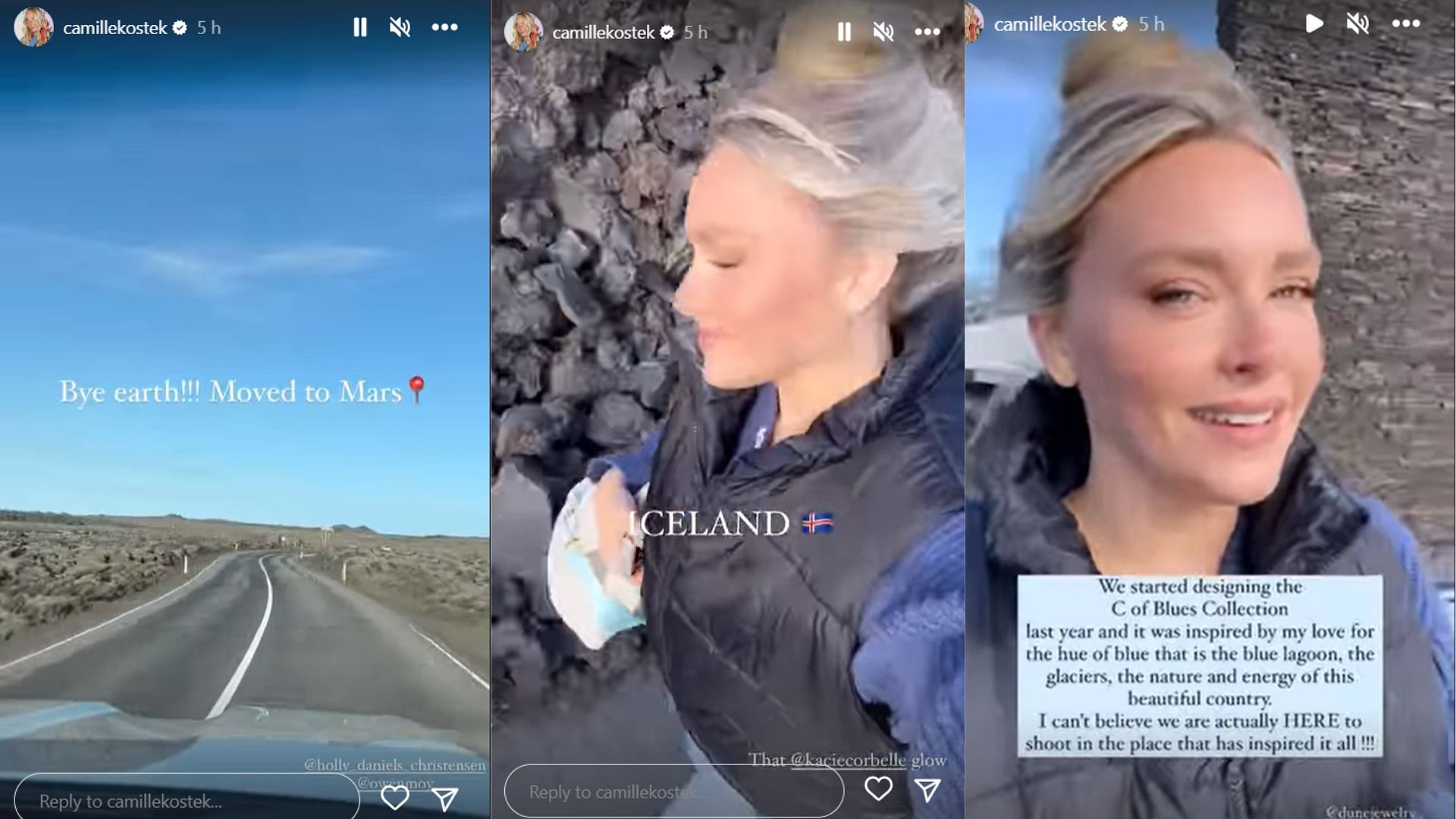 Camille shared pictures from her trip to Iceland.