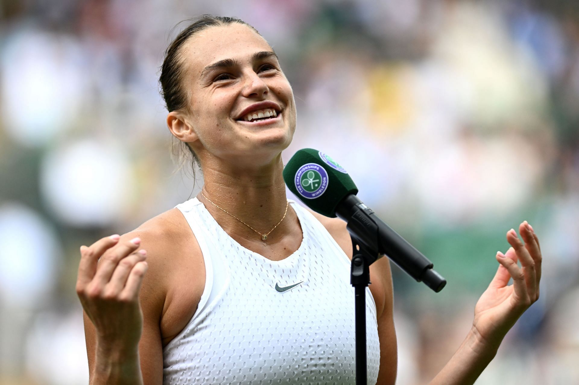 Aryna Sabalenka at the 2023 Wimbledon.
