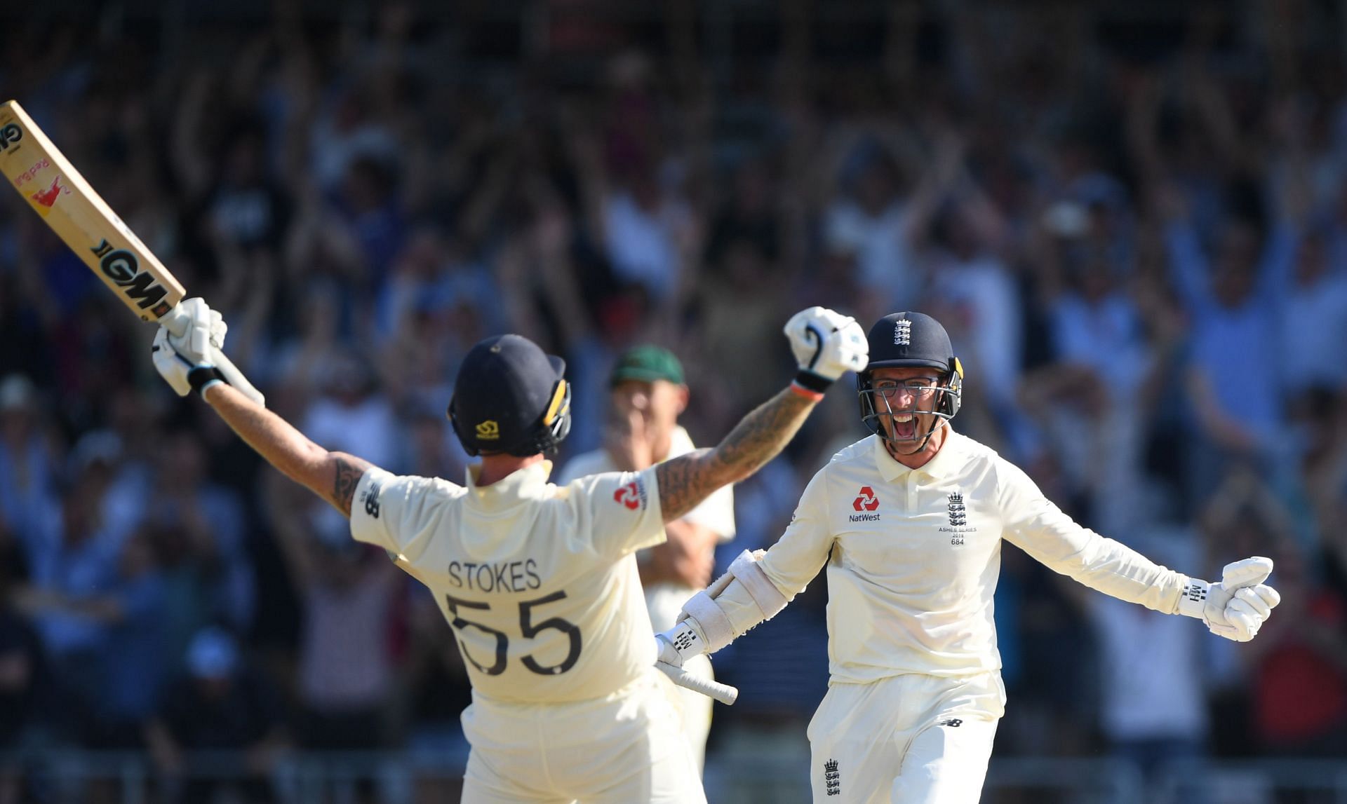 Ben Stokes and Jack Leach celebrate an unforgettable win. (Pic: Getty Images)