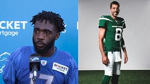 Lions new WR Denzel Mims mocks ‘vibes’ at Aaron Rodgers’ Jets: “Chip is real big on my shoulder”