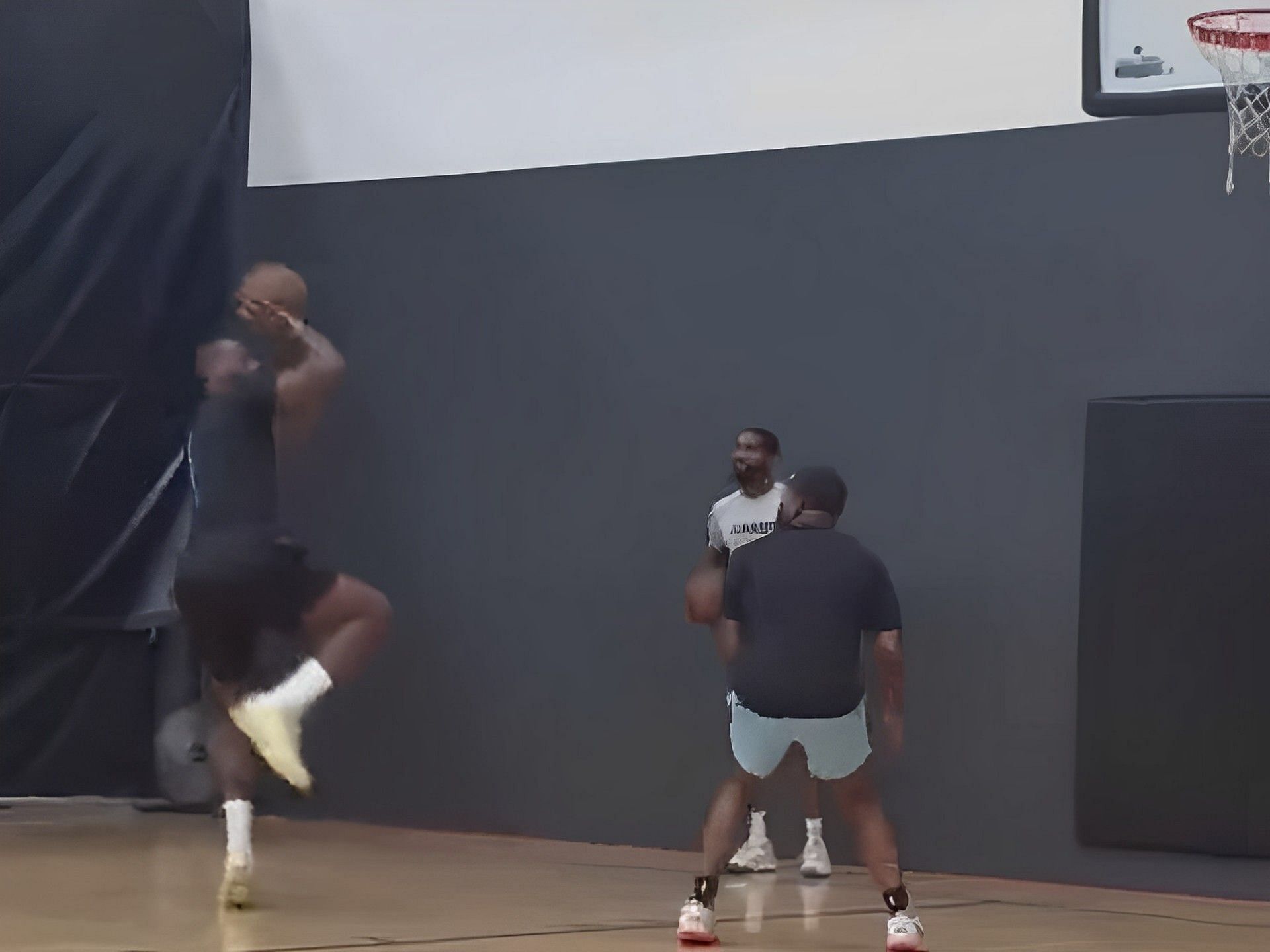 LA Lakers star forward LeBron James participating in a recent workout