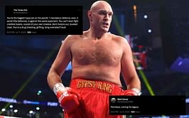 "Ruining his legacy" - Boxing fans slam Tyson Fury for picking Francis Ngannou fight over defending titles