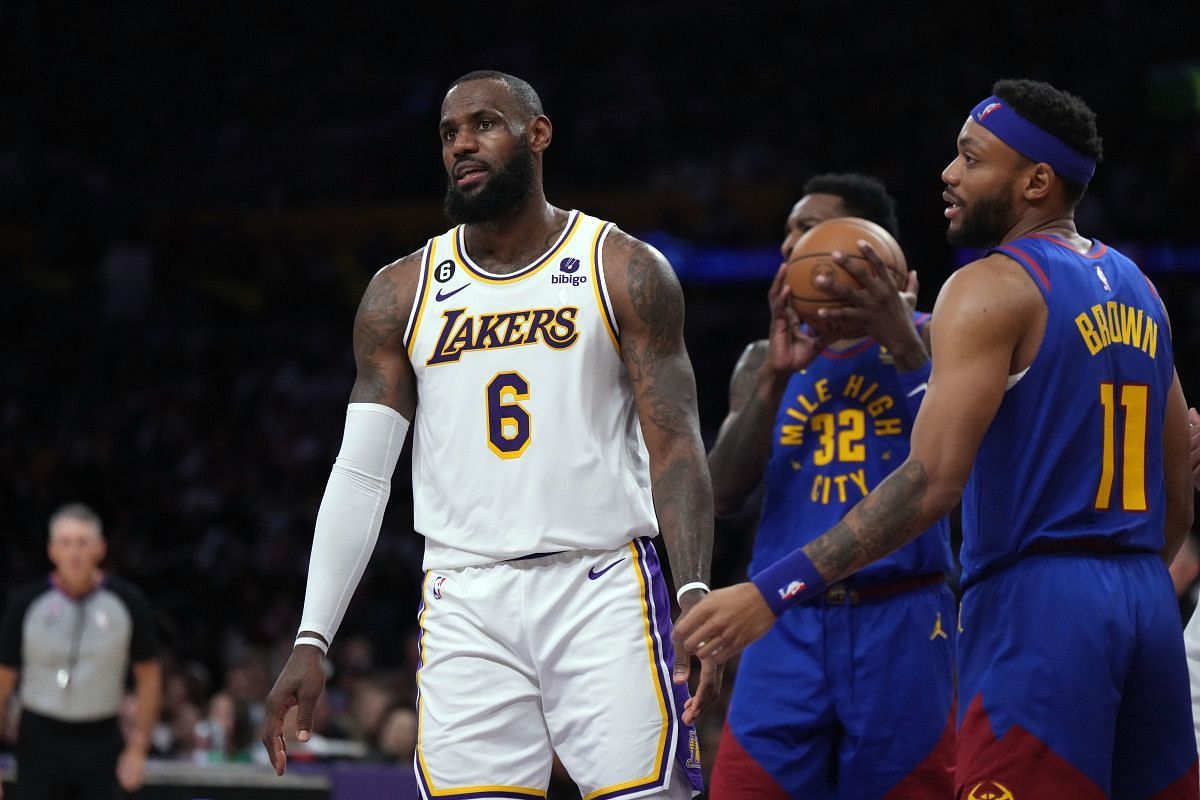 LeBron James of the LA Lakers against Bruce Brown of the Denver Nuggets [Source: Sports Illustrated]