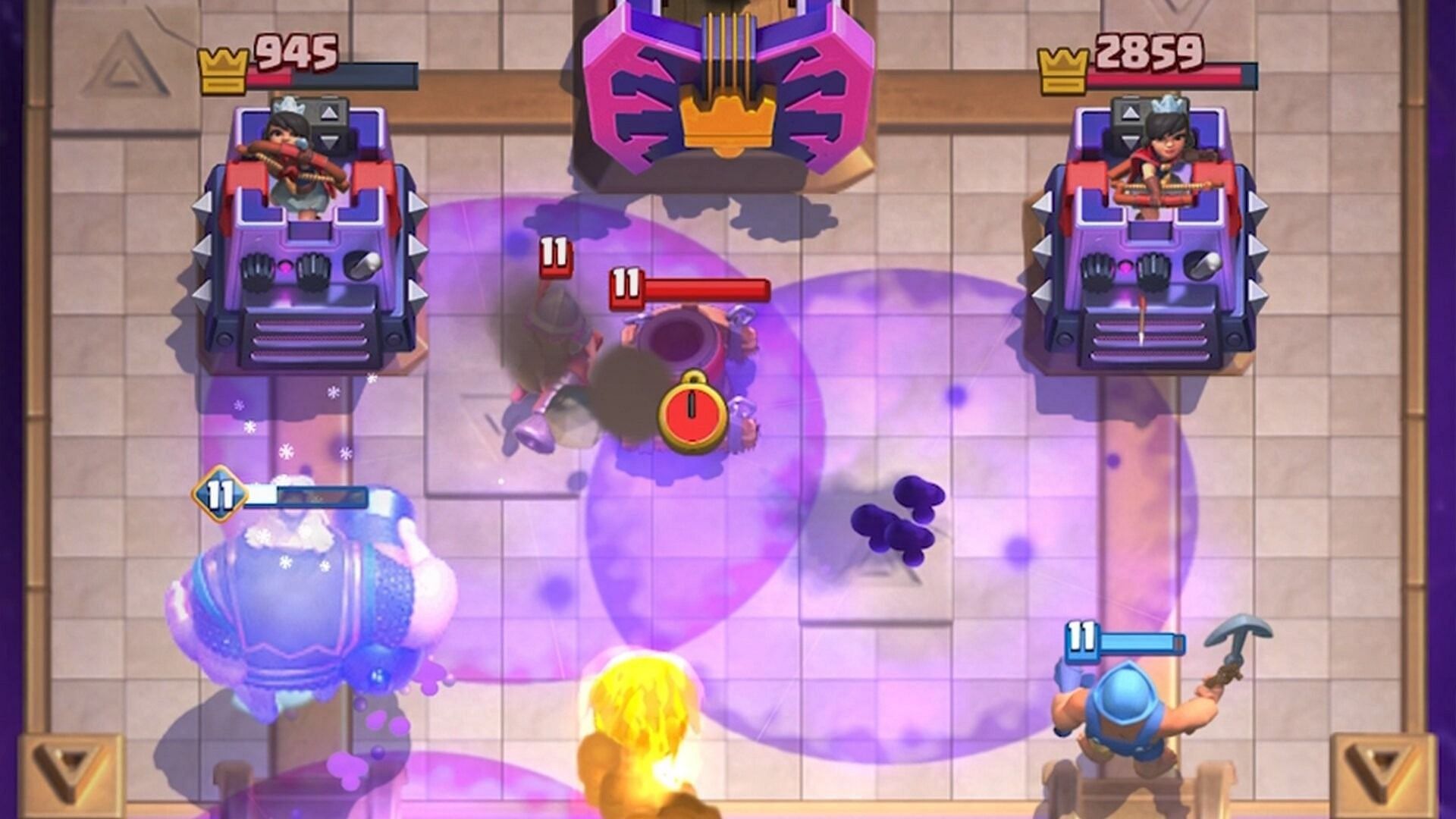 Dark circles appear in the battle arena (Image via Supercell/RoyalAPI)