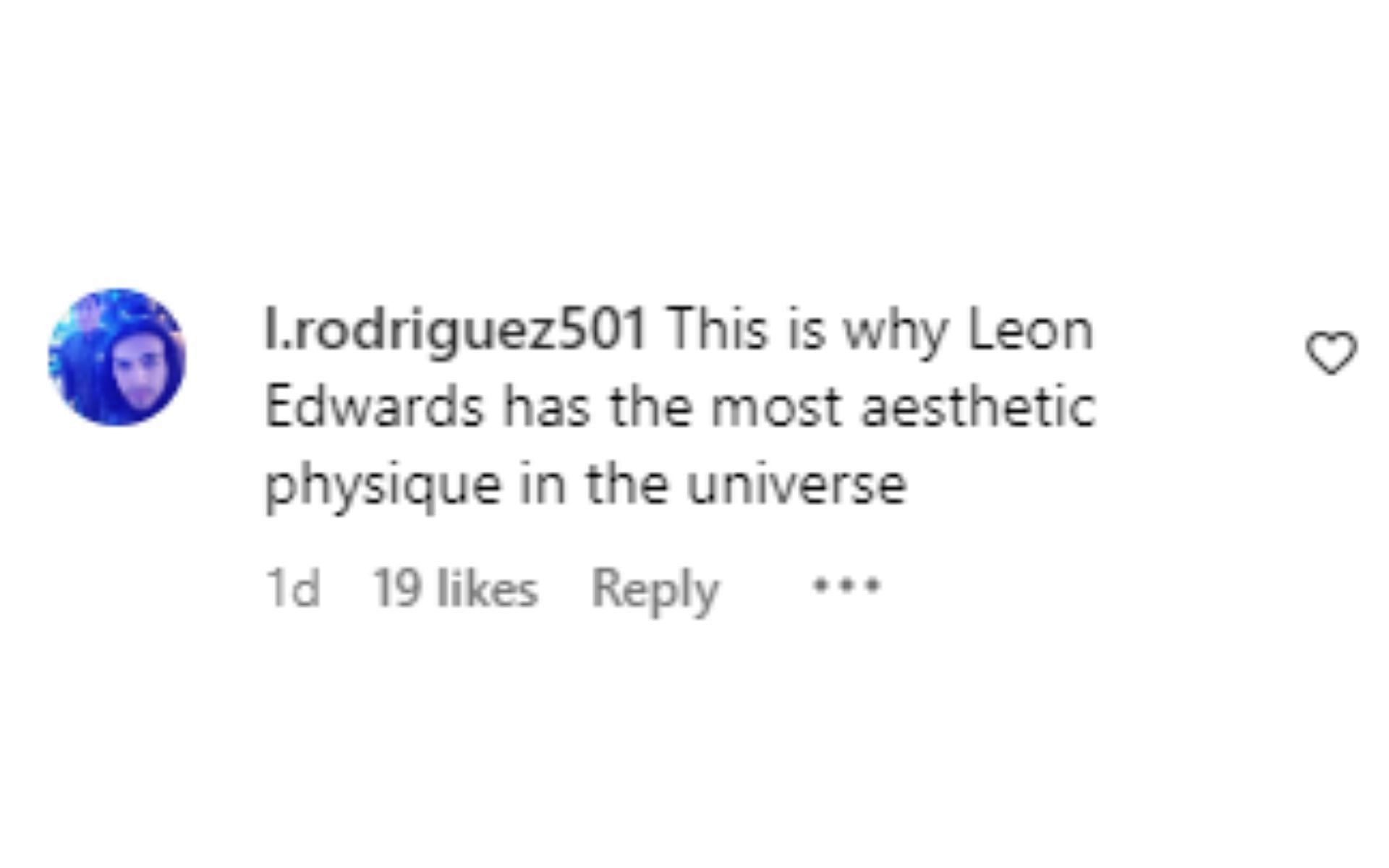 A user praising Leon Edwards&#039; physique