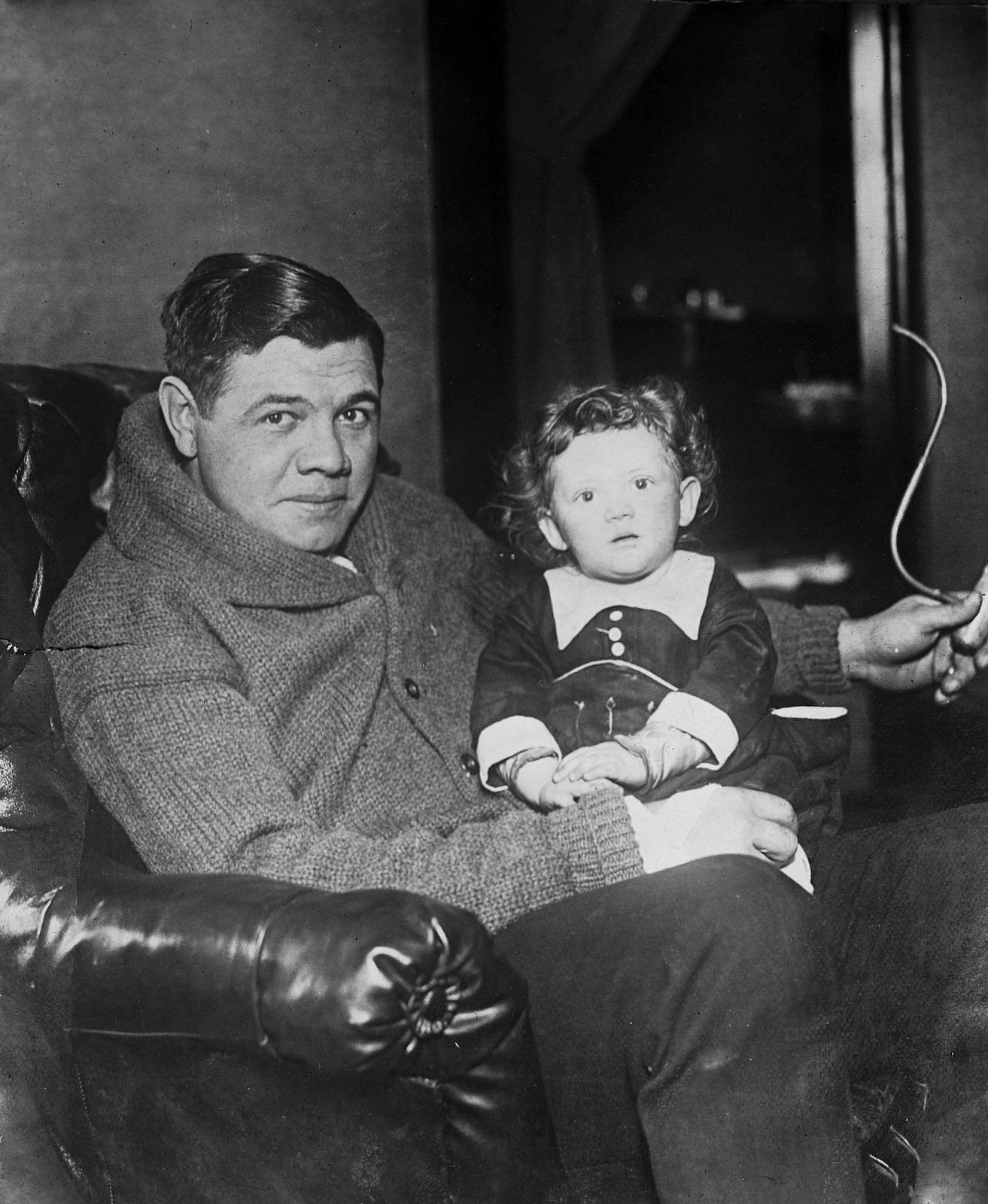 Babe Ruth with his biological child Dorthy