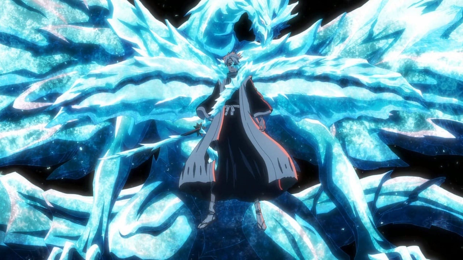 Toshiro&#039;s hollowfied Daiguren Hyorinmaru (Image via Studio Pierrot)