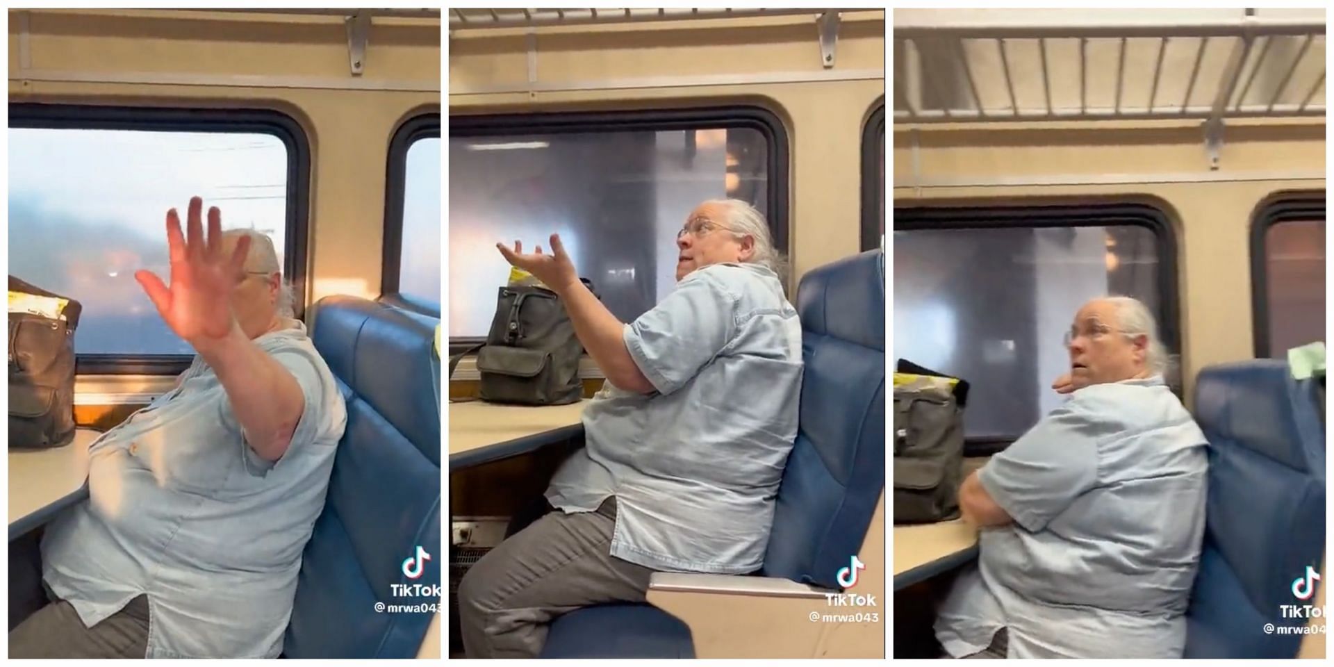 Social media users bashed a racist woman who was allegedly abusing two fellow passengers on a train to Connecticut. (Image via Twitter)